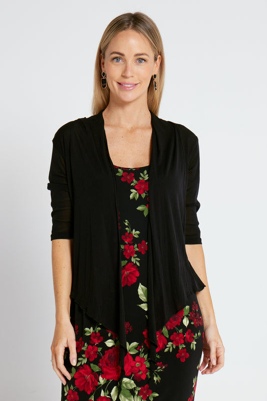 Mirelle Mesh Cardi - Black