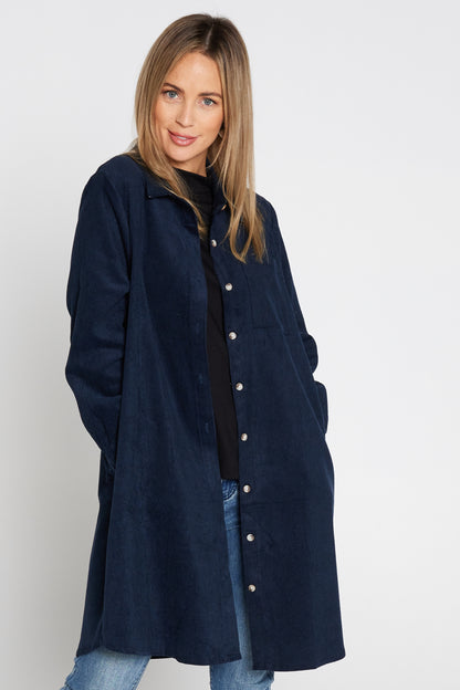 Parvati Corduroy Overshirt - Navy