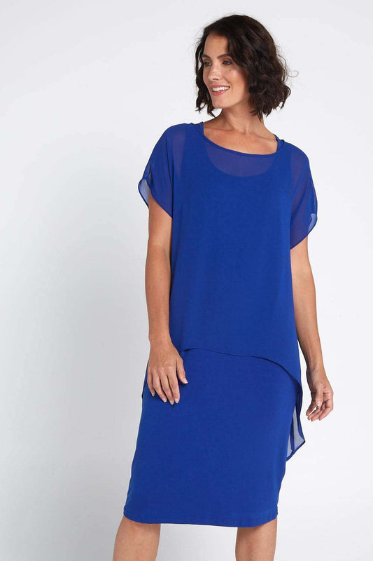 Elise Chiffon Top -  Electric Blue