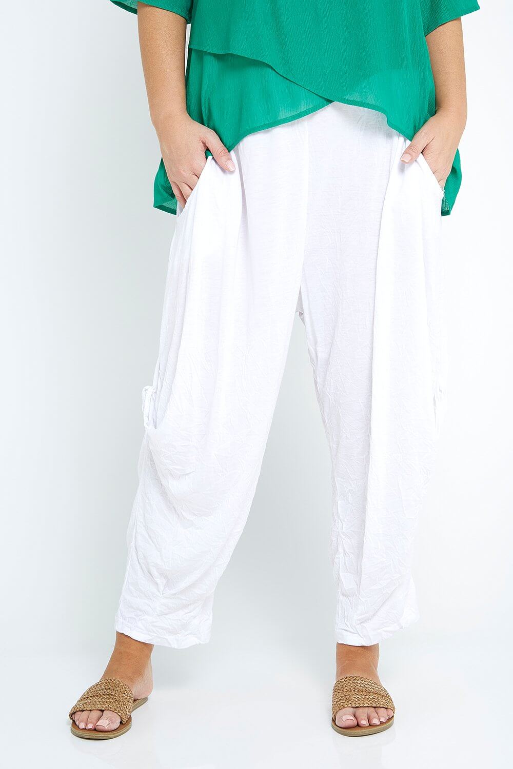 Easy Fit Fashion | Zoe Pants - White | 100% Cotton Styles Online – Tulio