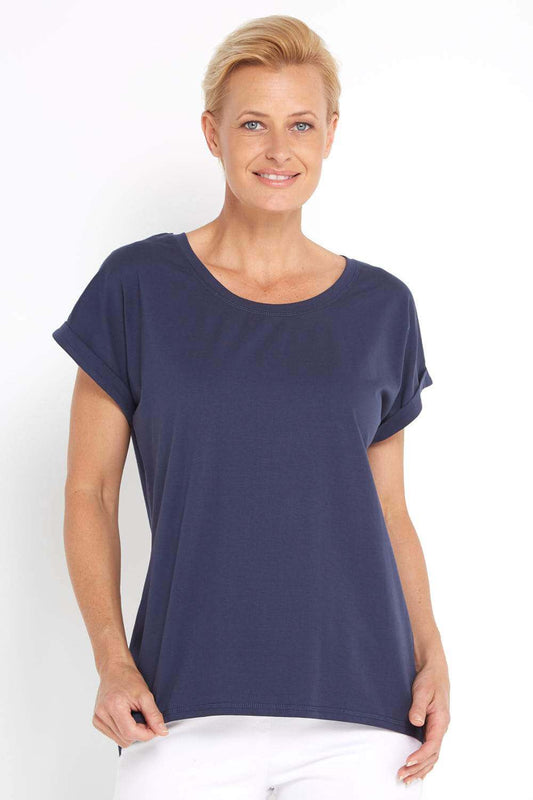 Nell Cotton Tee - Navy