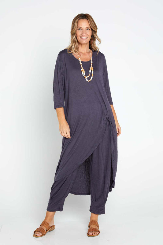 Ayana Cotton Tunic Top - Ink