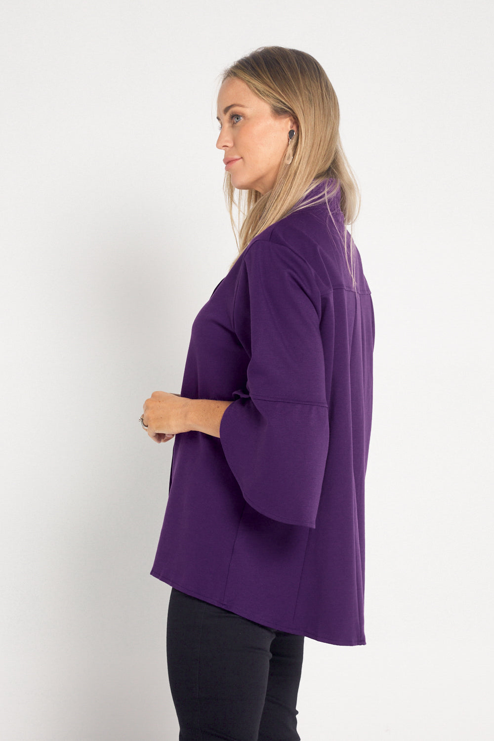 Jocelyn Tulip Sleeve Jacket - Purple