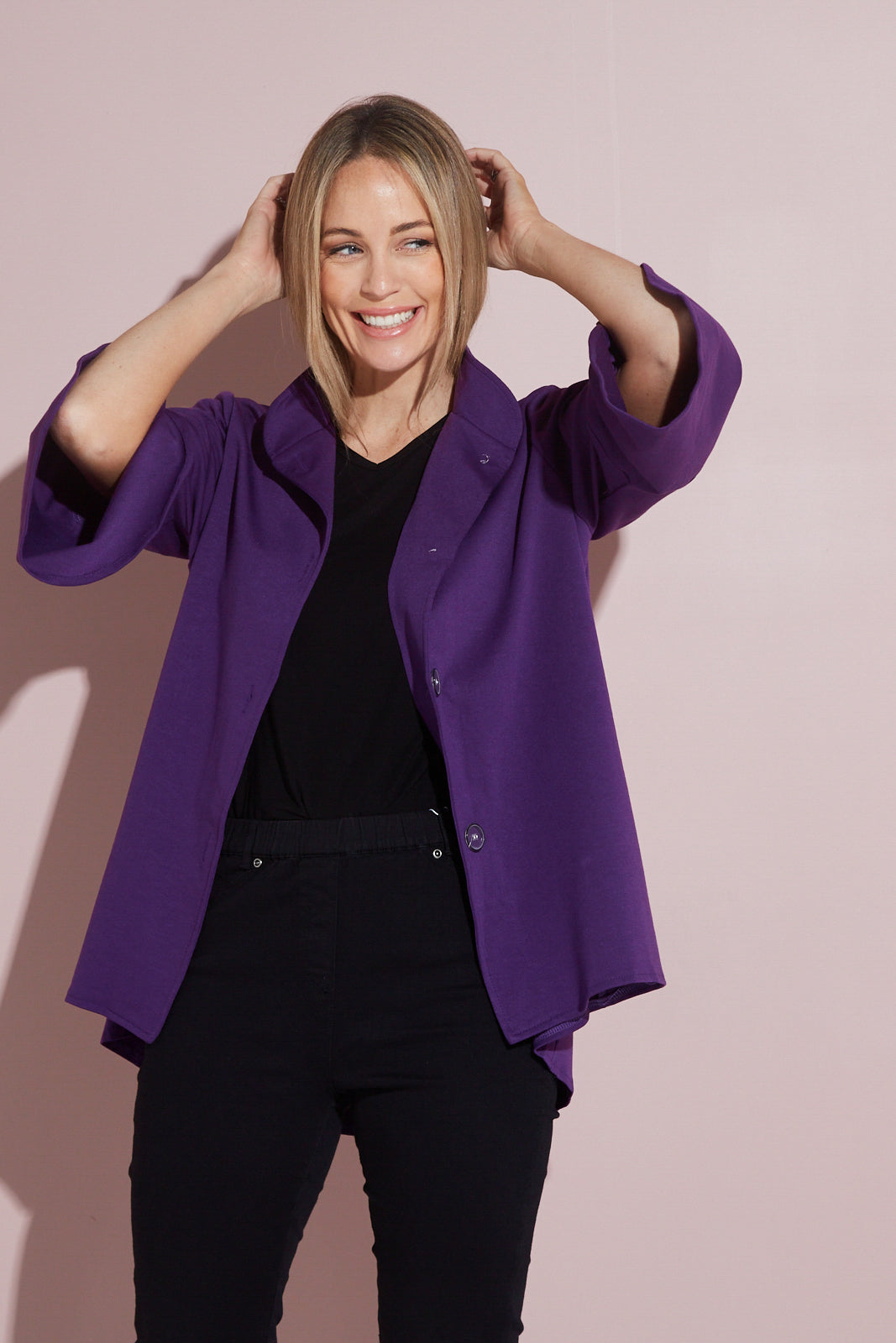 Jocelyn Tulip Sleeve Jacket - Purple