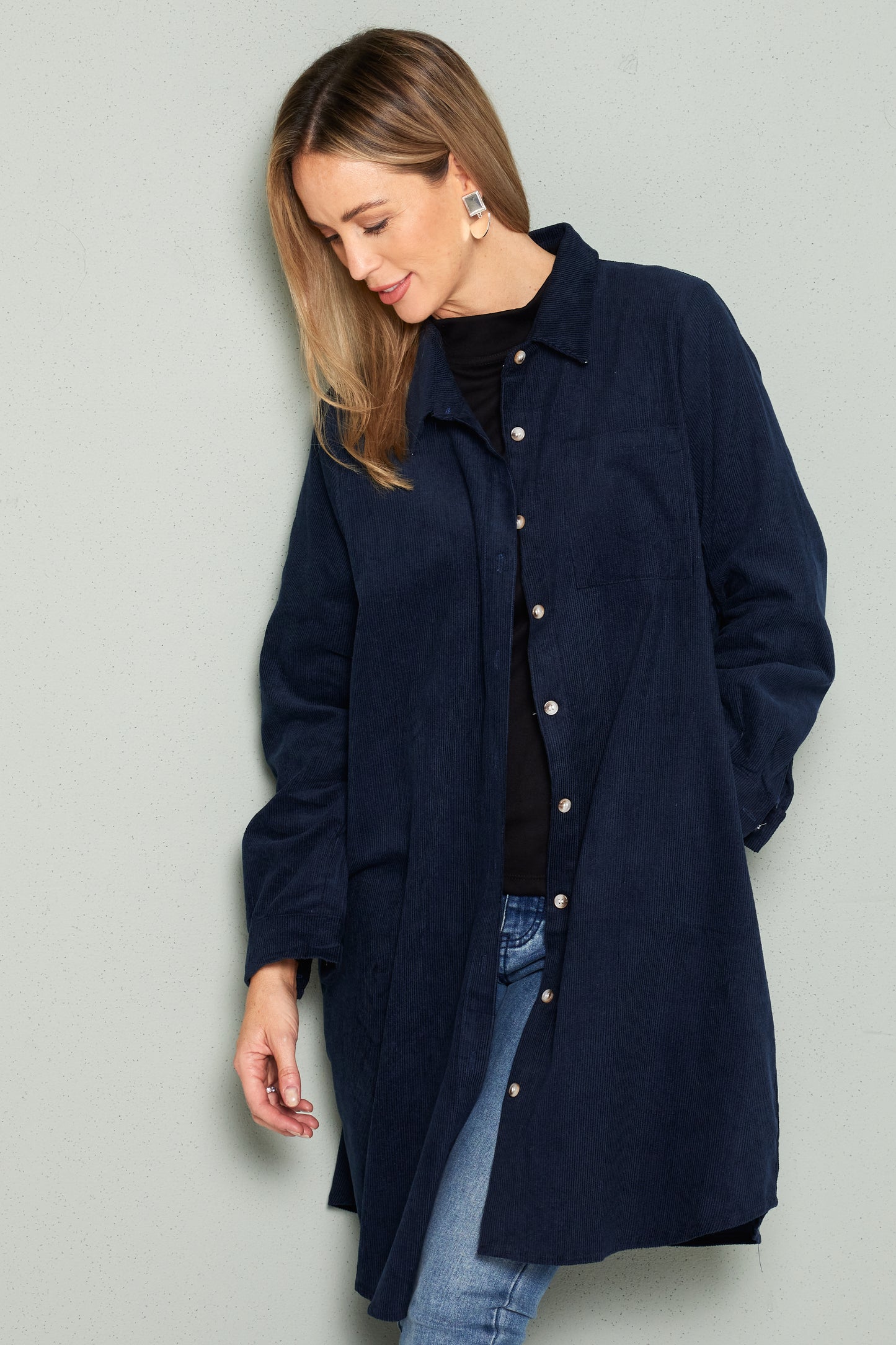 Parvati Corduroy Overshirt - Navy