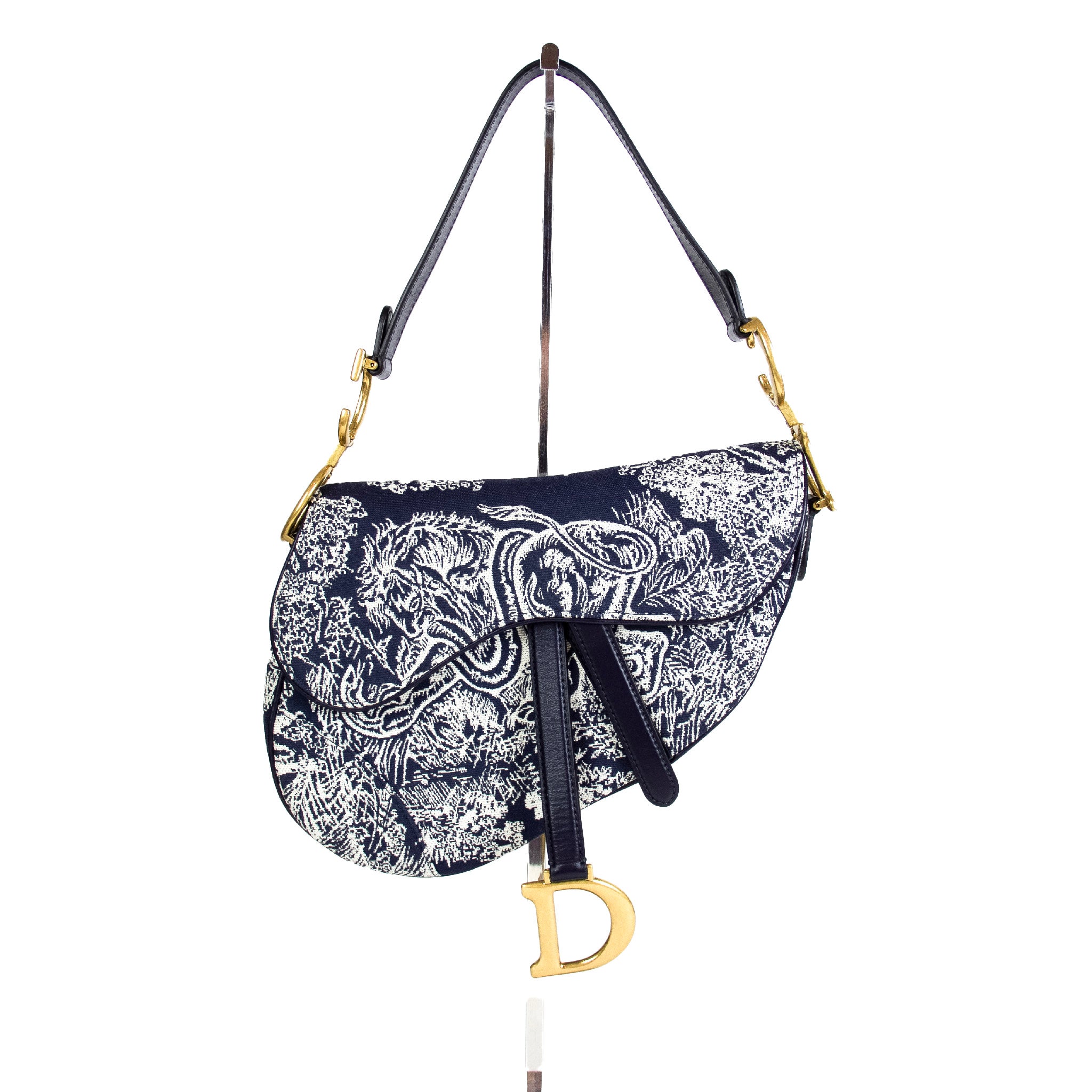 Billede af Christian Dior' Navy Saddle Bag