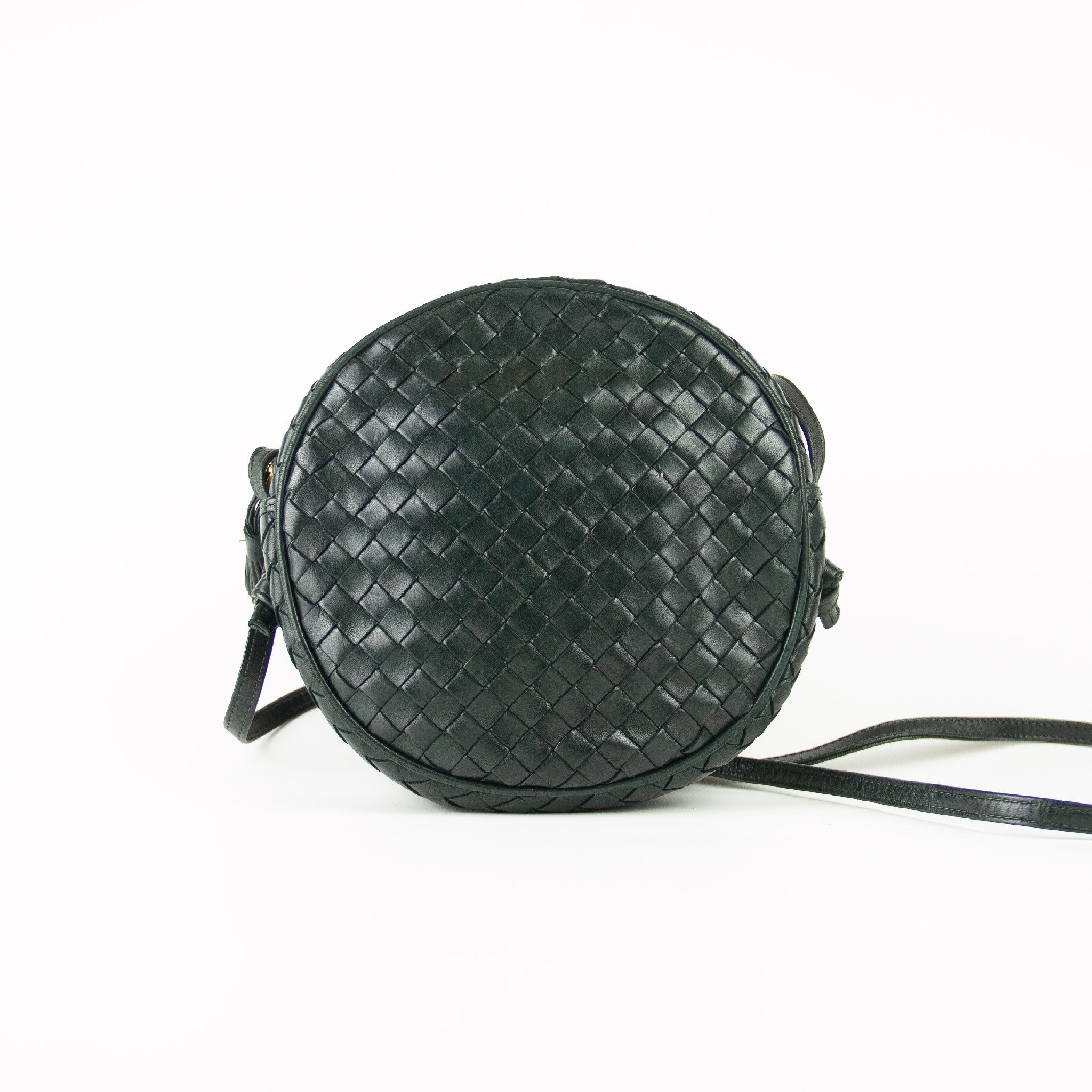 Billede af Bottega Veneta Nappa Intrecciato Rund Crossbody Mørkegrøn