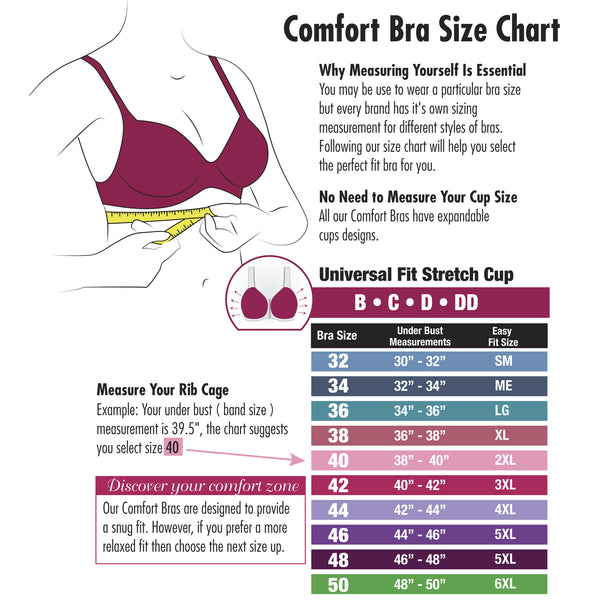 Comfort Bra Size Chart
