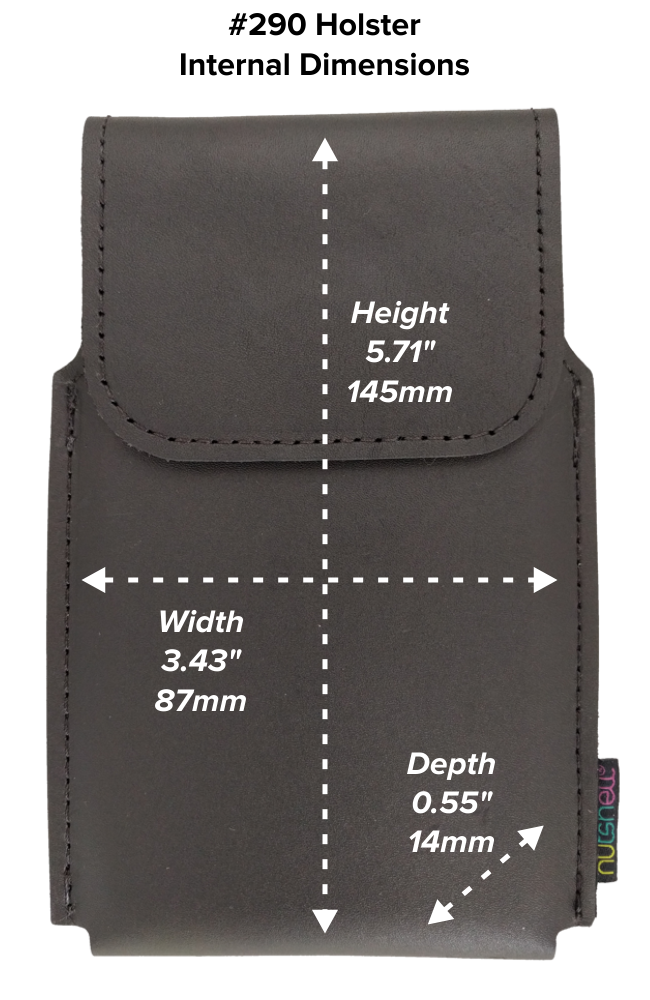 Regular Wide Hip Holster (290) Dimensions