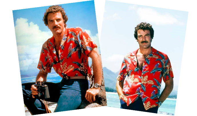 Hawaiian Shirt - Red, Magnum PI Inspired