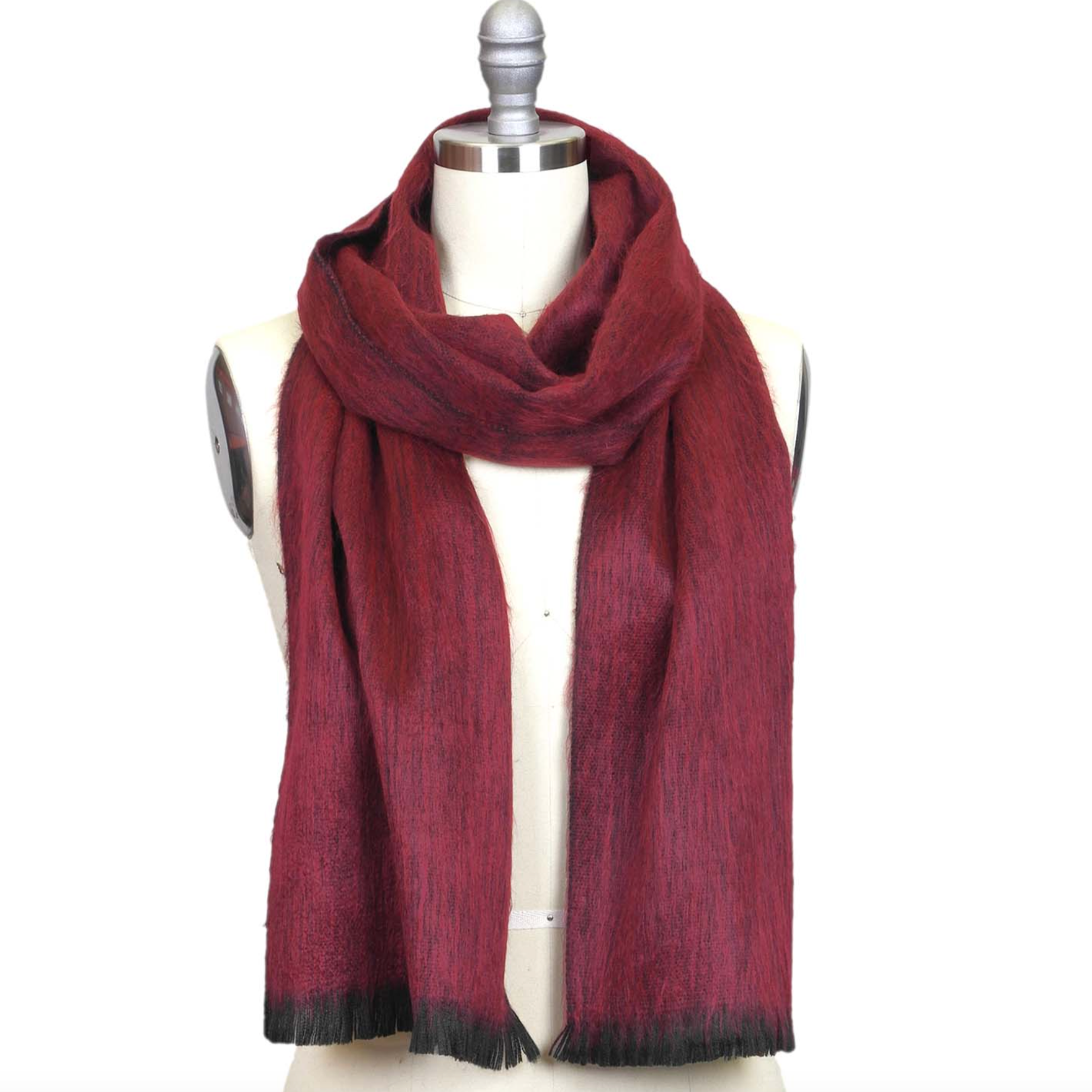 Alpaca Brushed Scarf - Sapphire Red