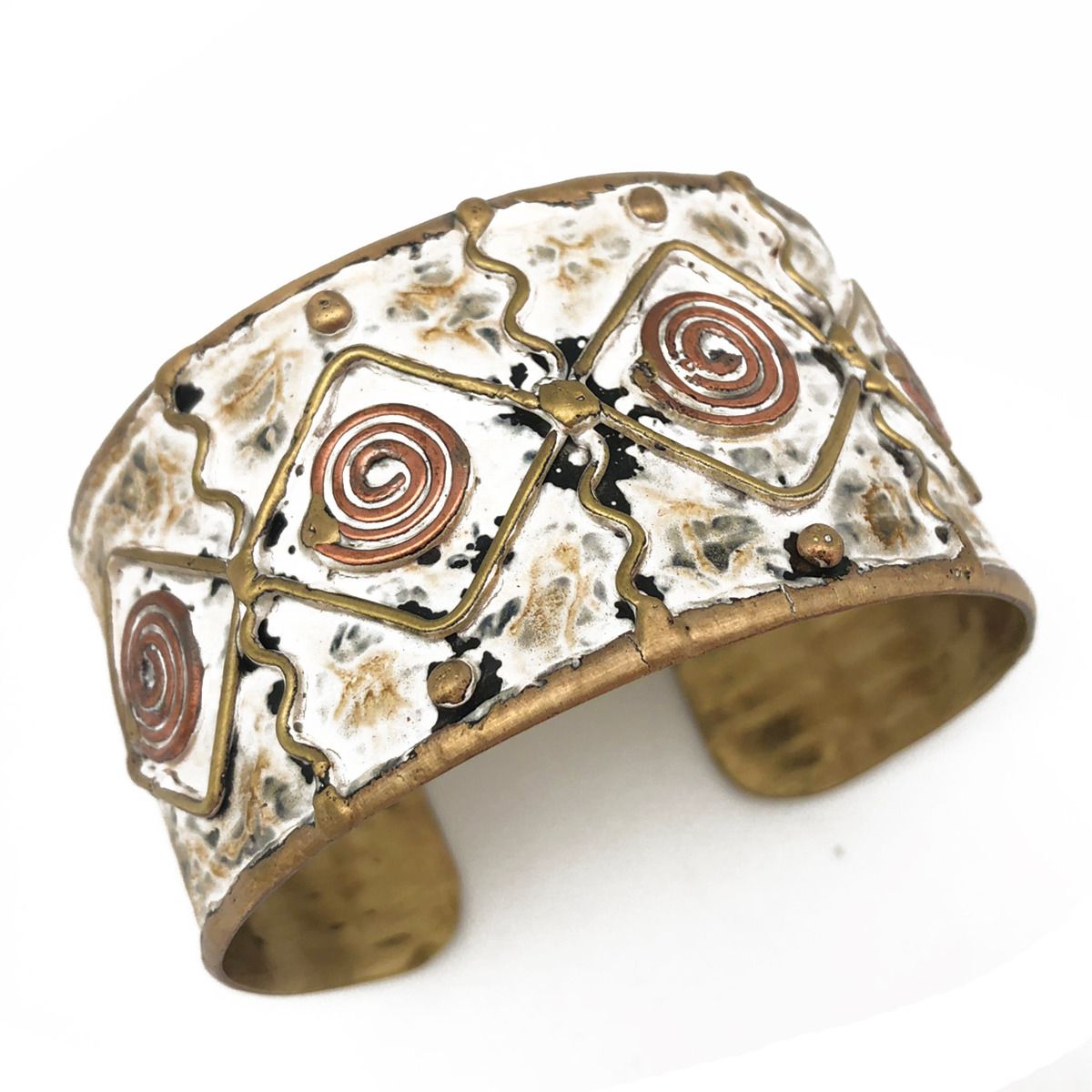 Copper Swirl Patina cuff bracelet