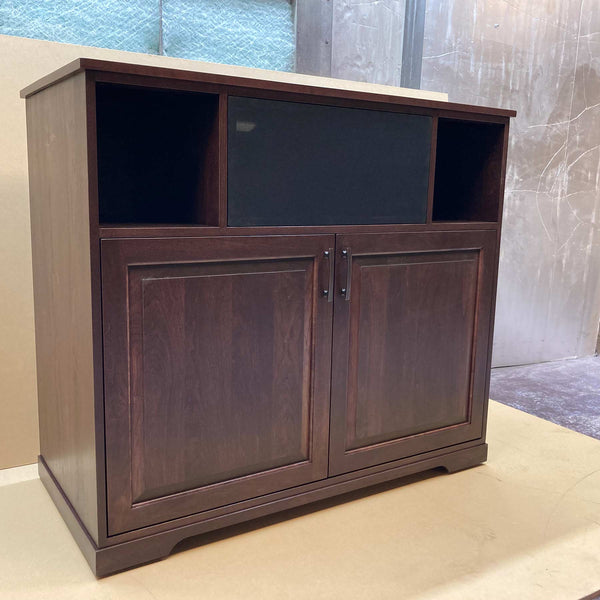 Solid Cherry Media Console with Pocket Doors Made in USa