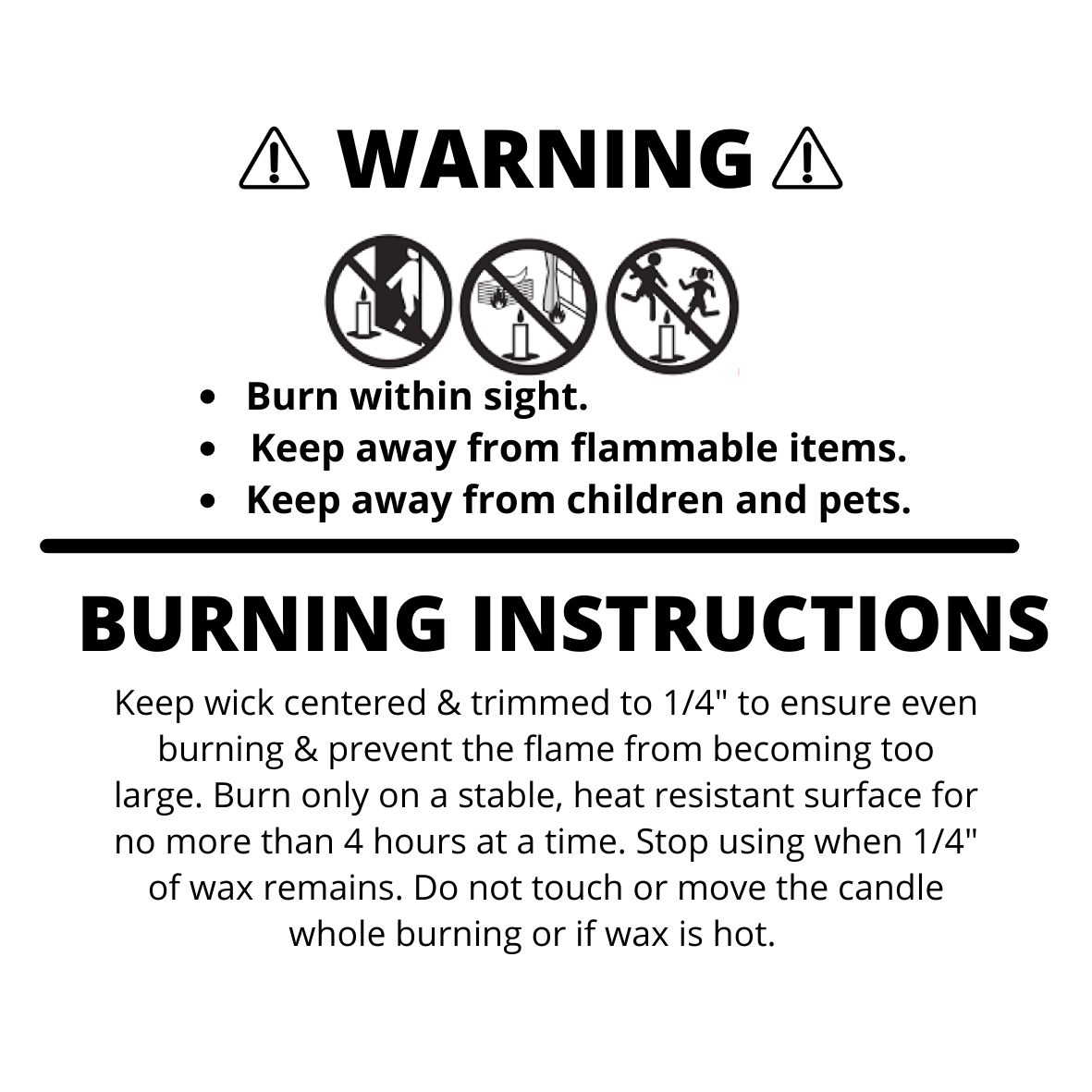 Warning Label for Candle - For use with wooden wicks - BeScented Soap and  Candle Making Supplies