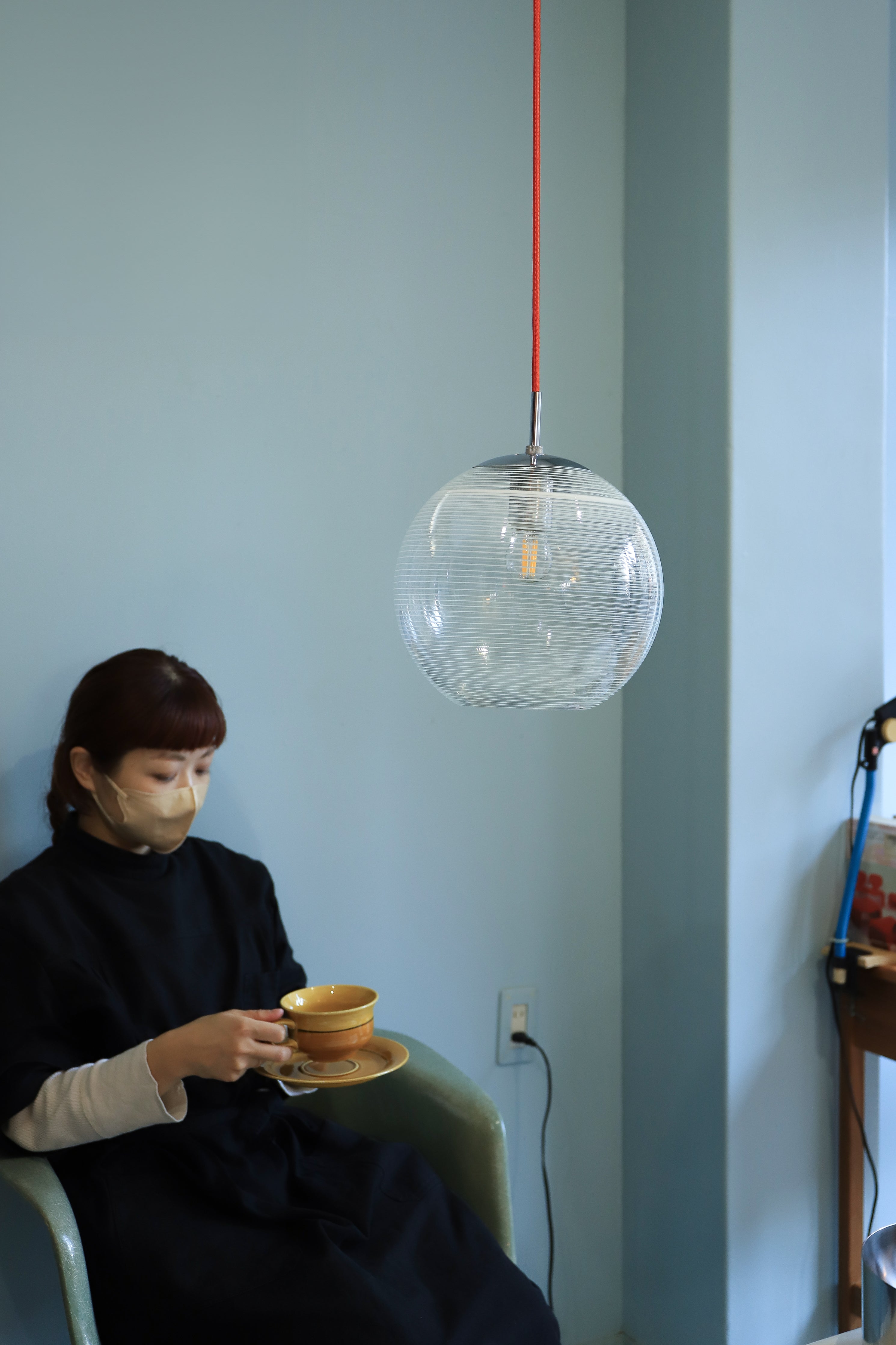 Japanese Vintage Globe Glass Pendant Light/ジャパンヴィンテージ ガラスシェード ペンダントライト レトロモダン