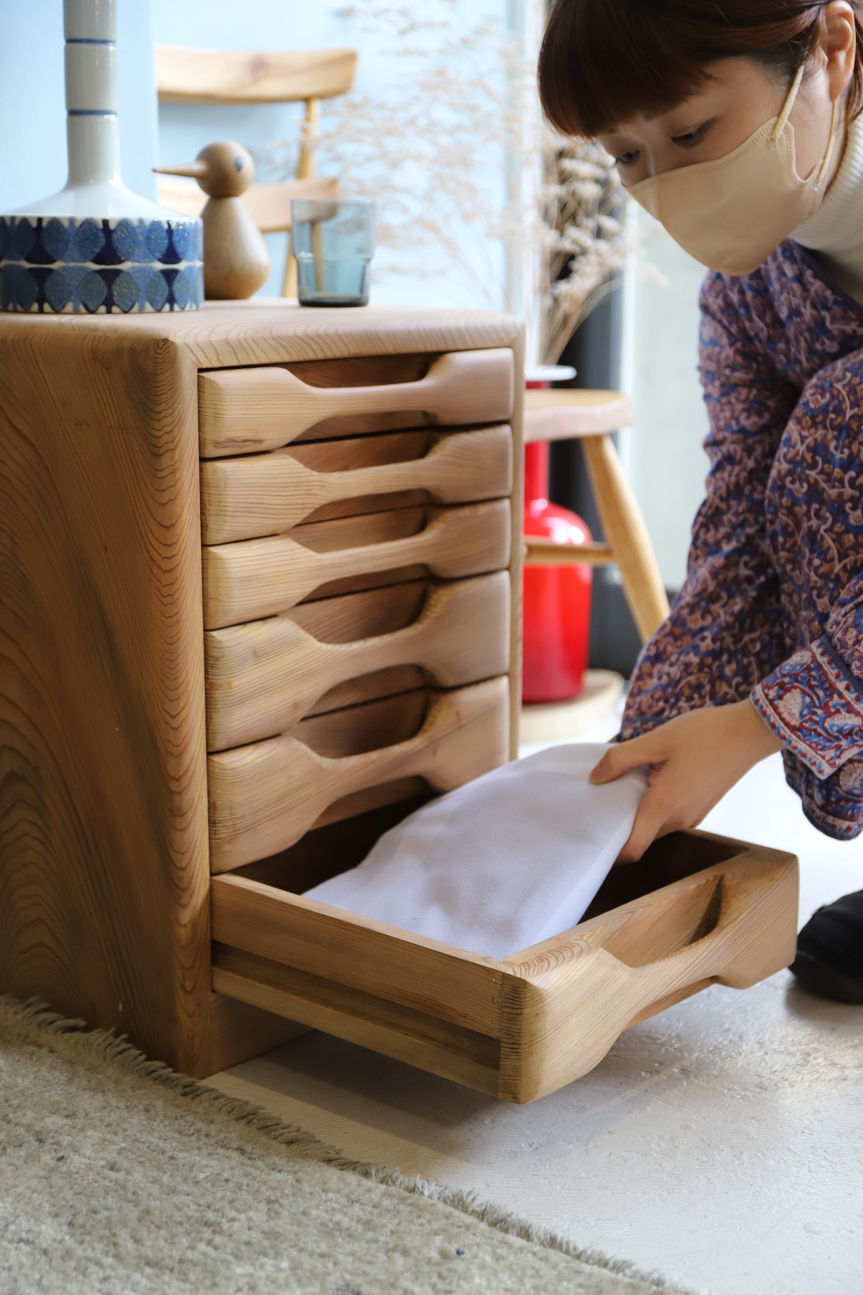 Japanese Modern Wooden Small Drawer Chest/木製 小引き出し チェスト ジャパニーズモダン シャビーシック