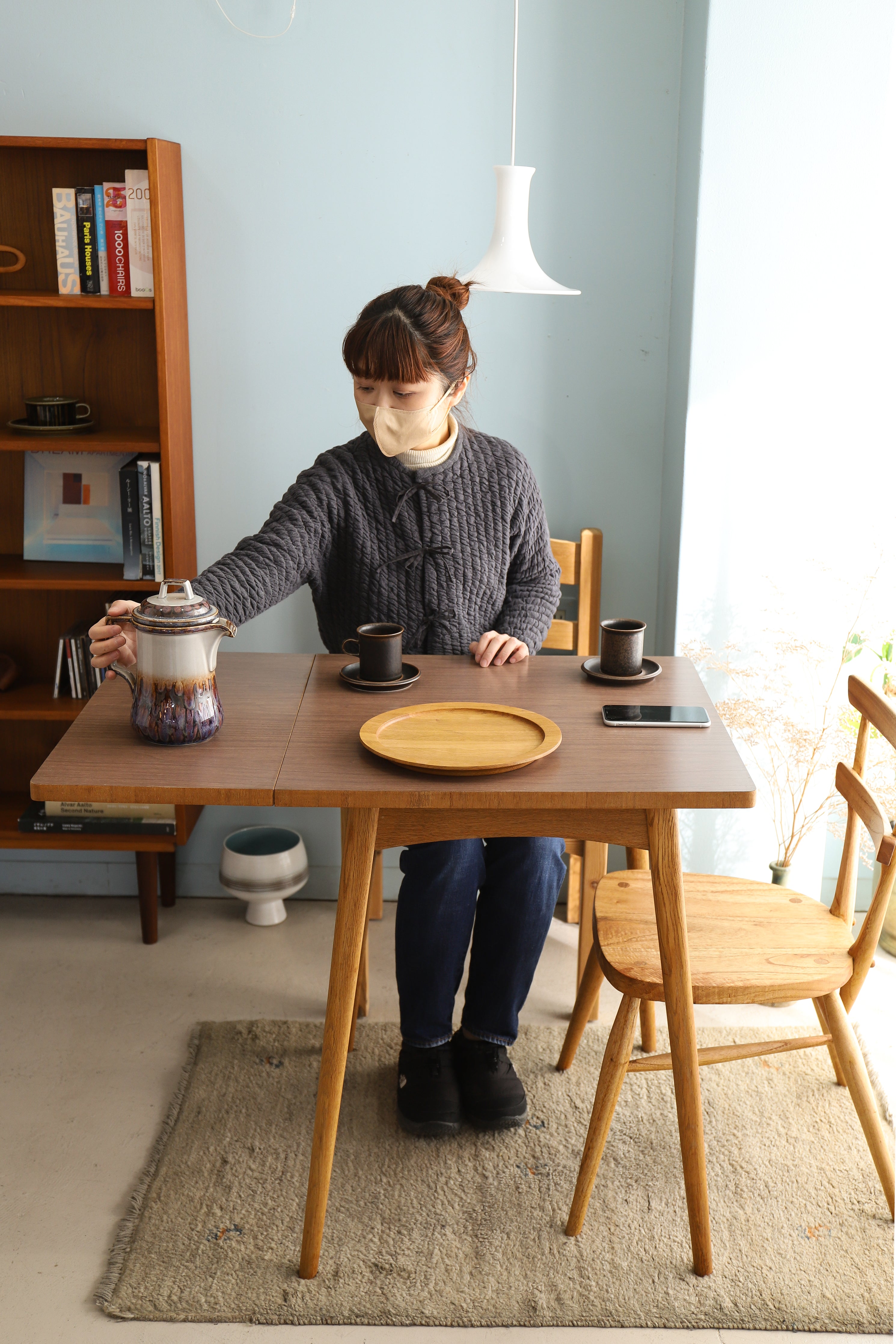 Japanese Vintage Drop Leaf Melamine Top Table/ジャパンヴィンテージ ドロップリーフ メラミントップ テーブル レトロモダン