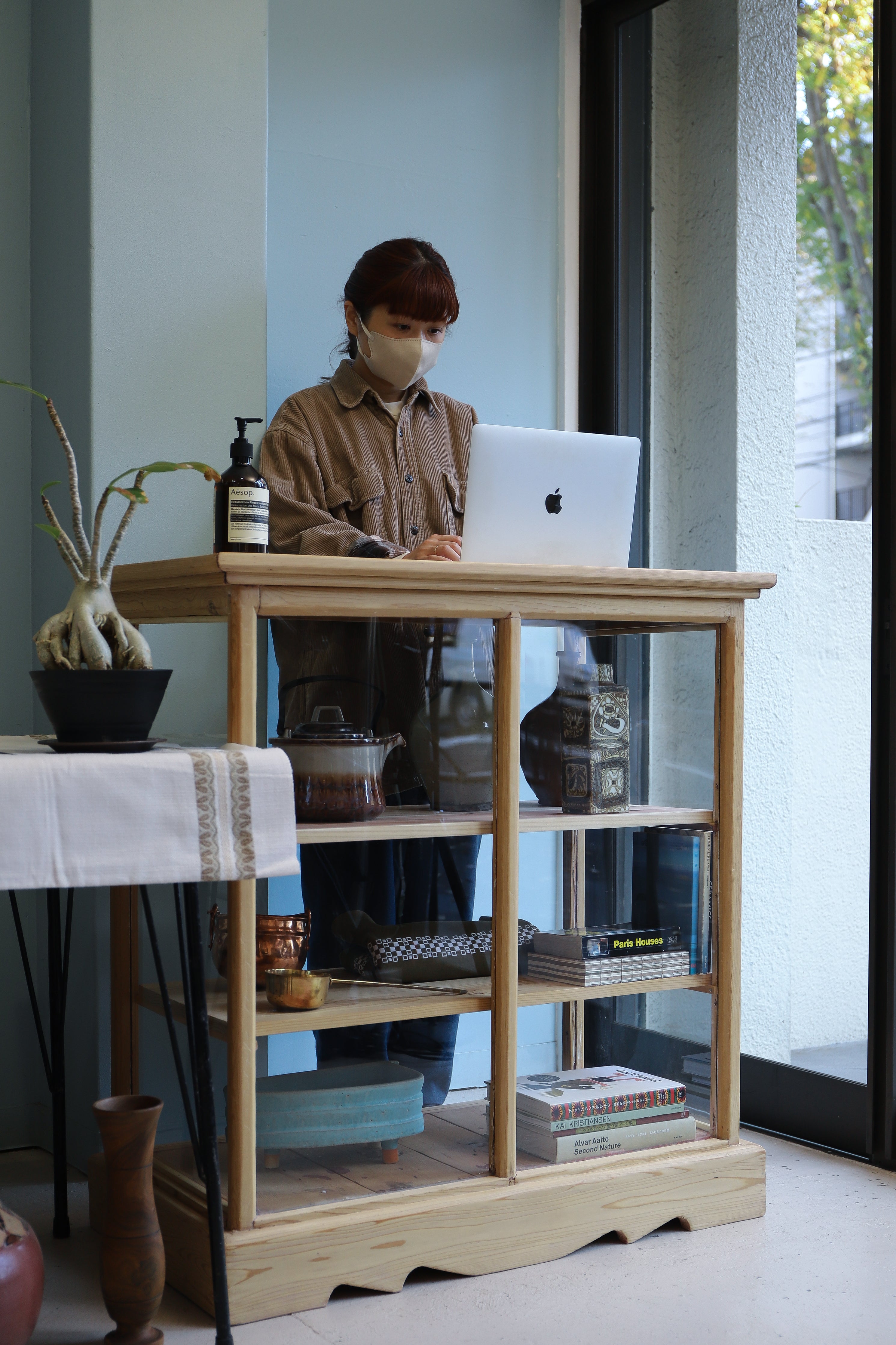 Vintage Glass Showcase Shelf Japanese Modern/ジャパンヴィンテージ ガラスショーケース 古道具 ディスプレイ シェルフ