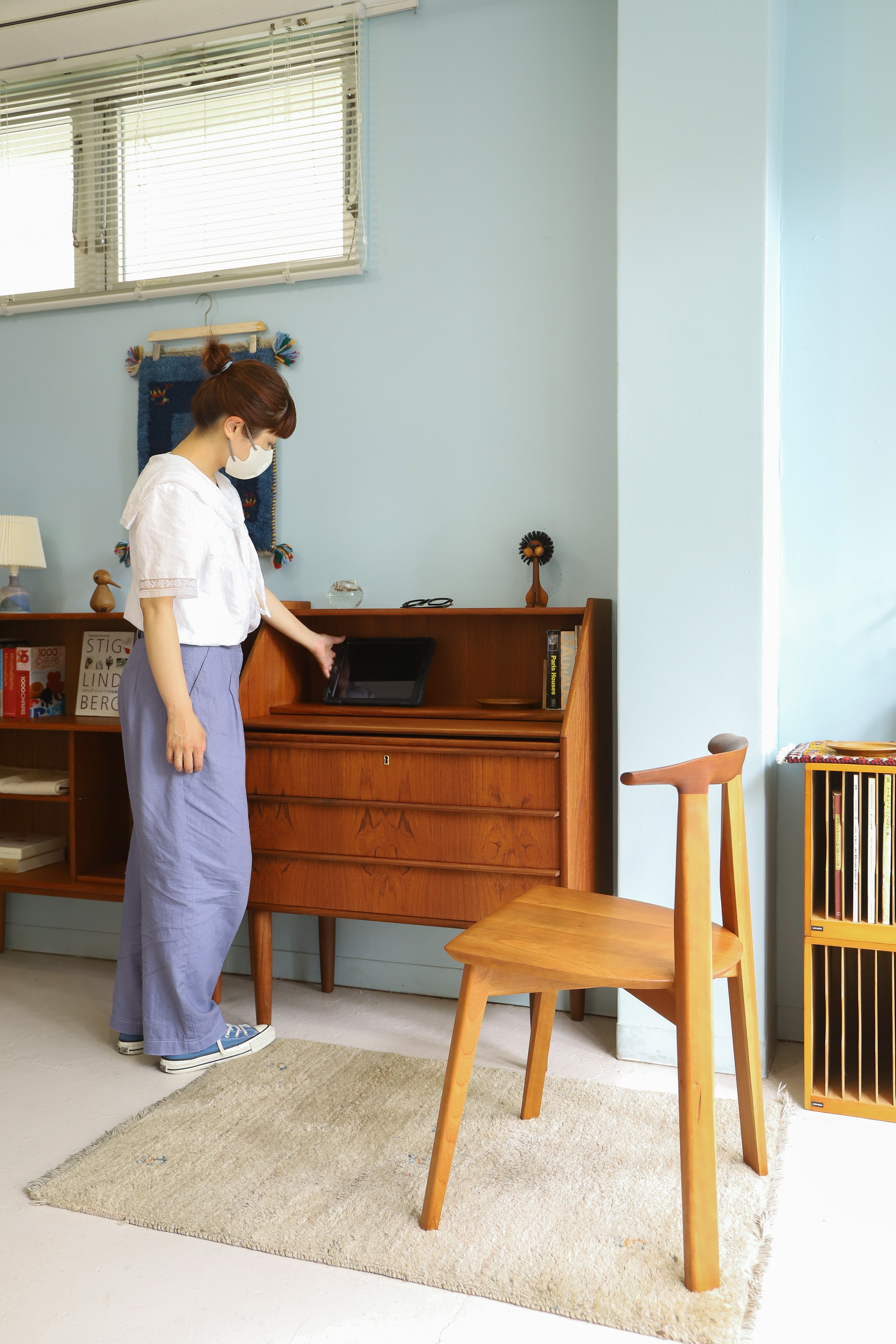 Danish Vintage Hanbjerg Møbelfabrik Writing Bureau/デンマークヴィンテージ ライティングビューロー デスク チーク材 北欧家具