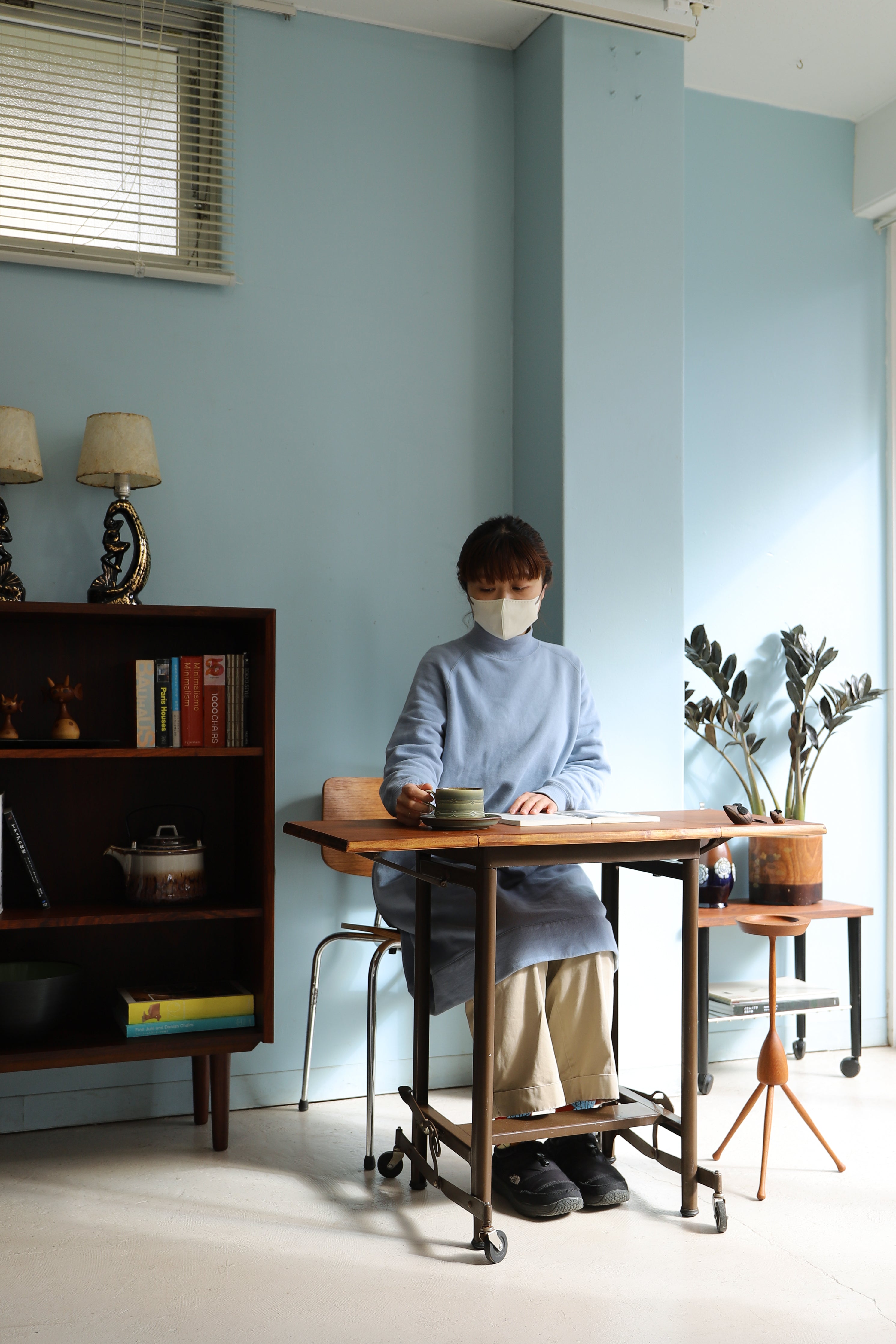 US Vintage “Hi-Lo” Typewriter Stand Table Metalstand/アメリカヴィンテージ タイプライター サイドテーブル デスク エクステンション