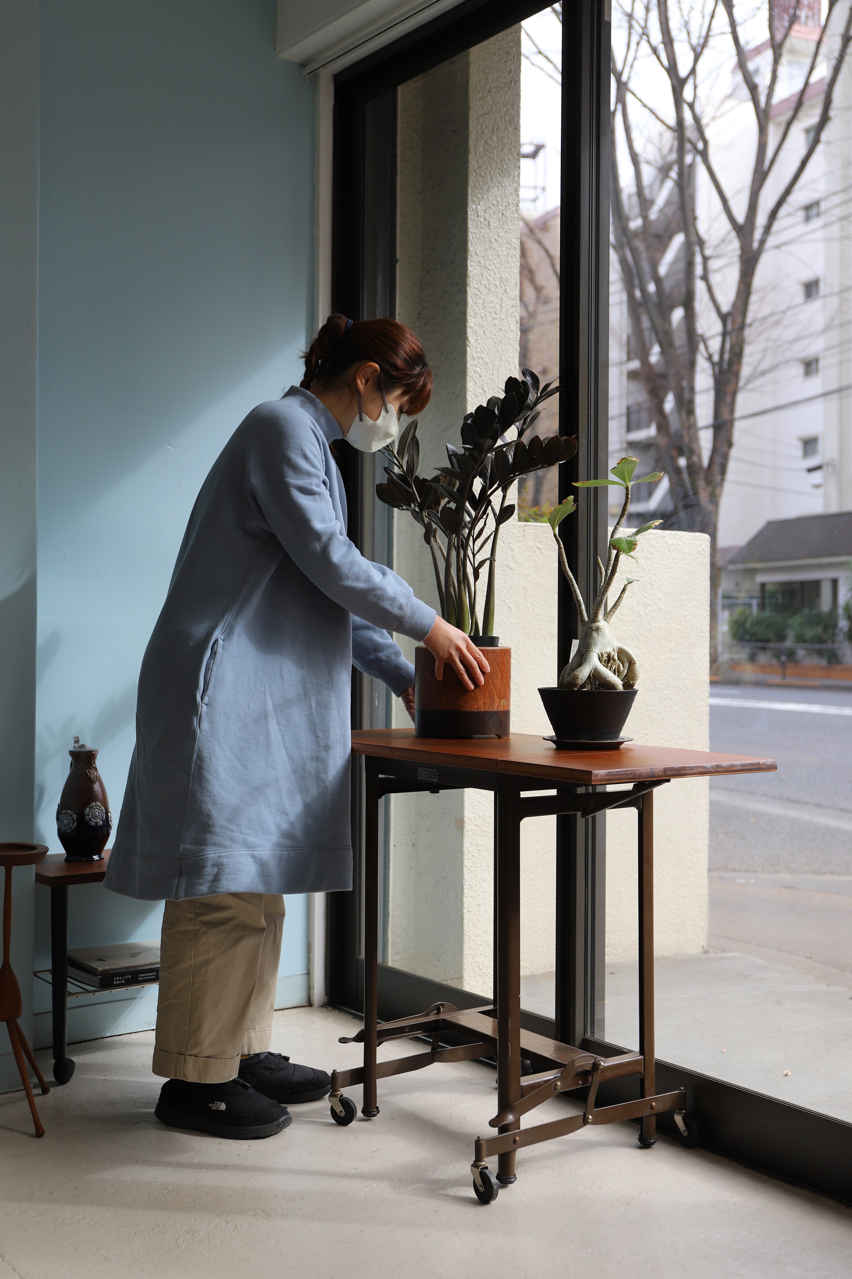 US Vintage “Hi-Lo” Typewriter Stand Table Metalstand/アメリカヴィンテージ タイプライター サイドテーブル デスク エクステンション