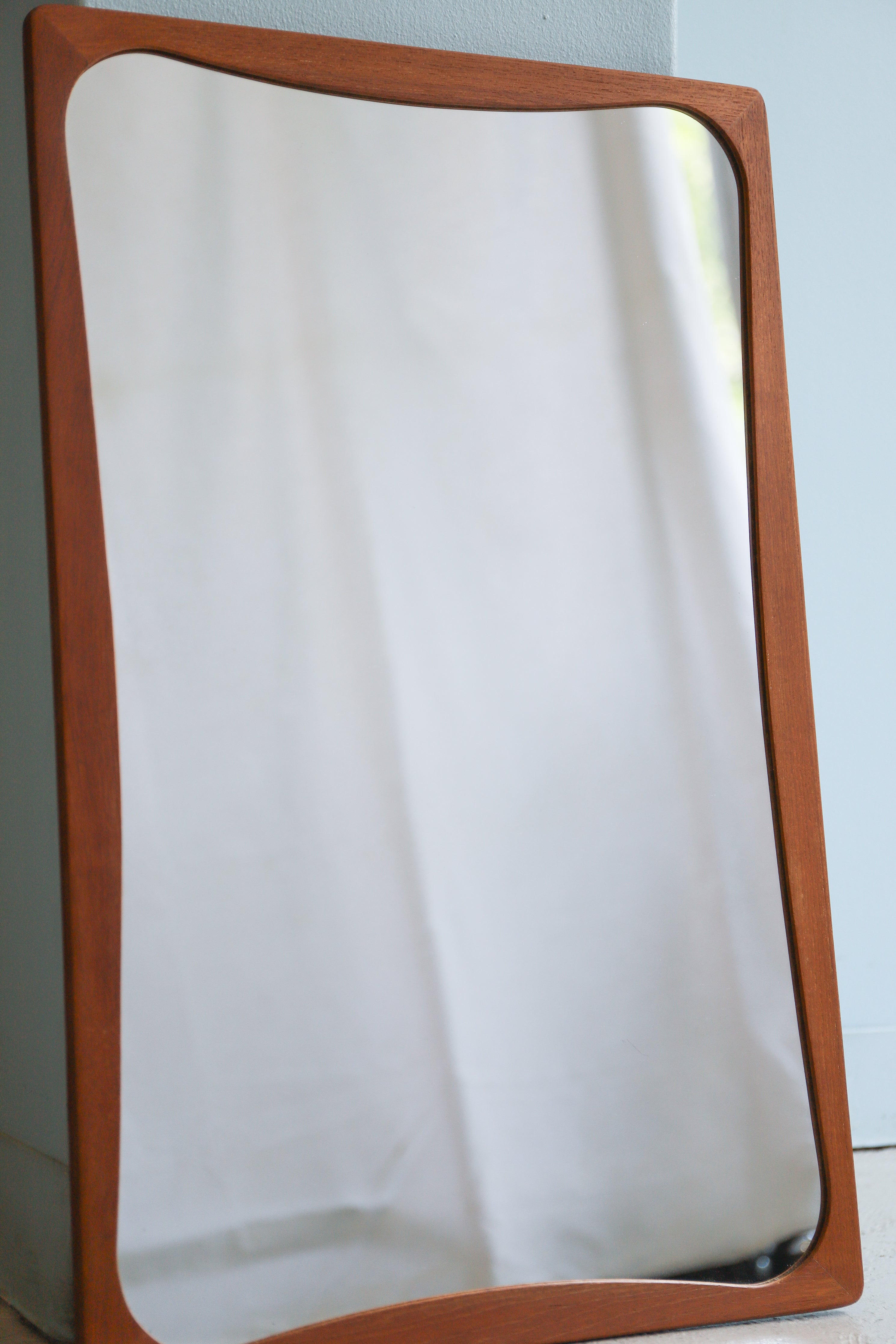 Teakwood Frame Danish Vintage Wall Mirror/デンマークヴィンテージ ウォールミラー 鏡 チーク材 北欧インテリア