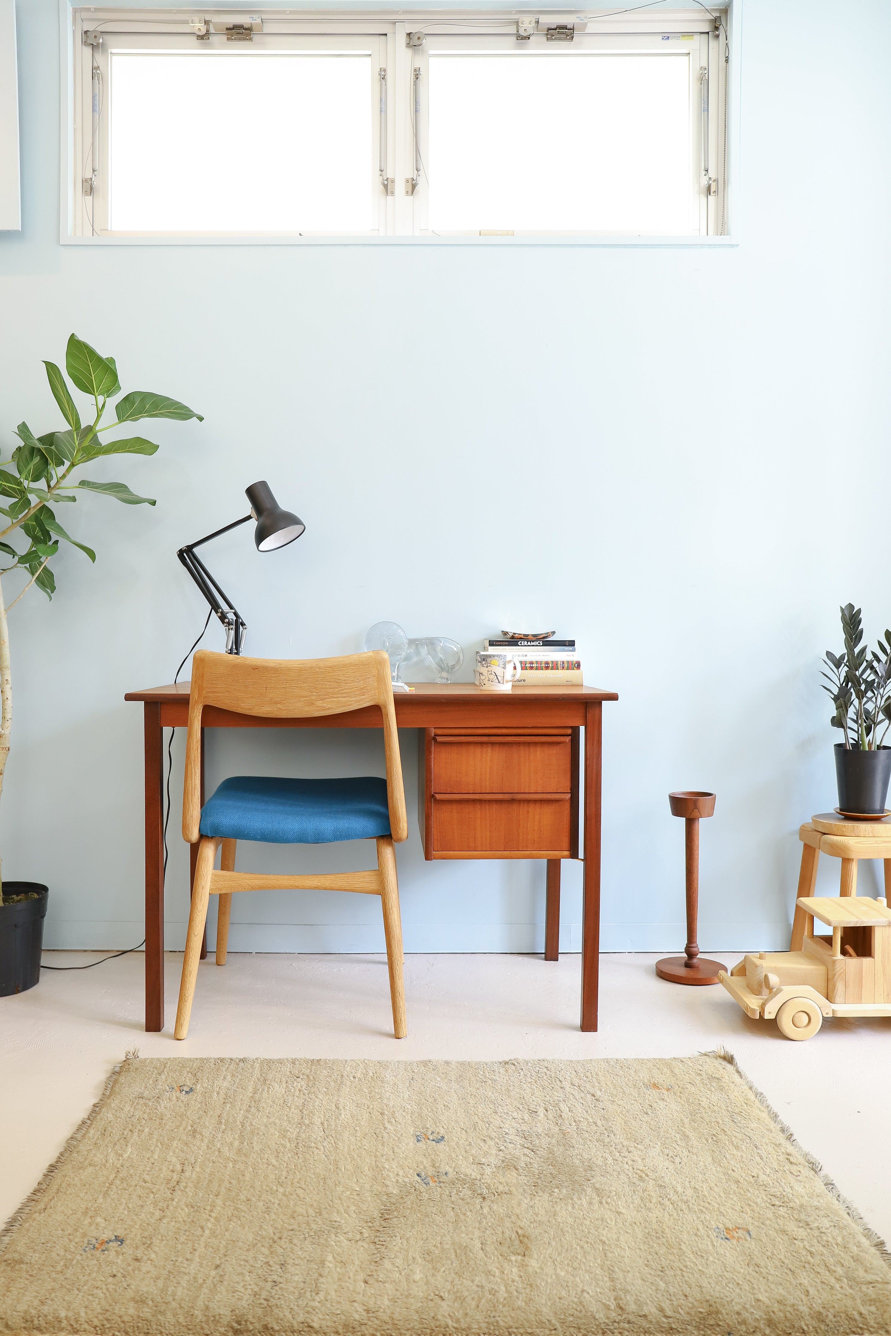 Hanbjerg Møbelfabrik Single Pedestal Desk Danish Vintage/デンマークヴィンテージ 片袖デスク 机 チーク材 北欧家具