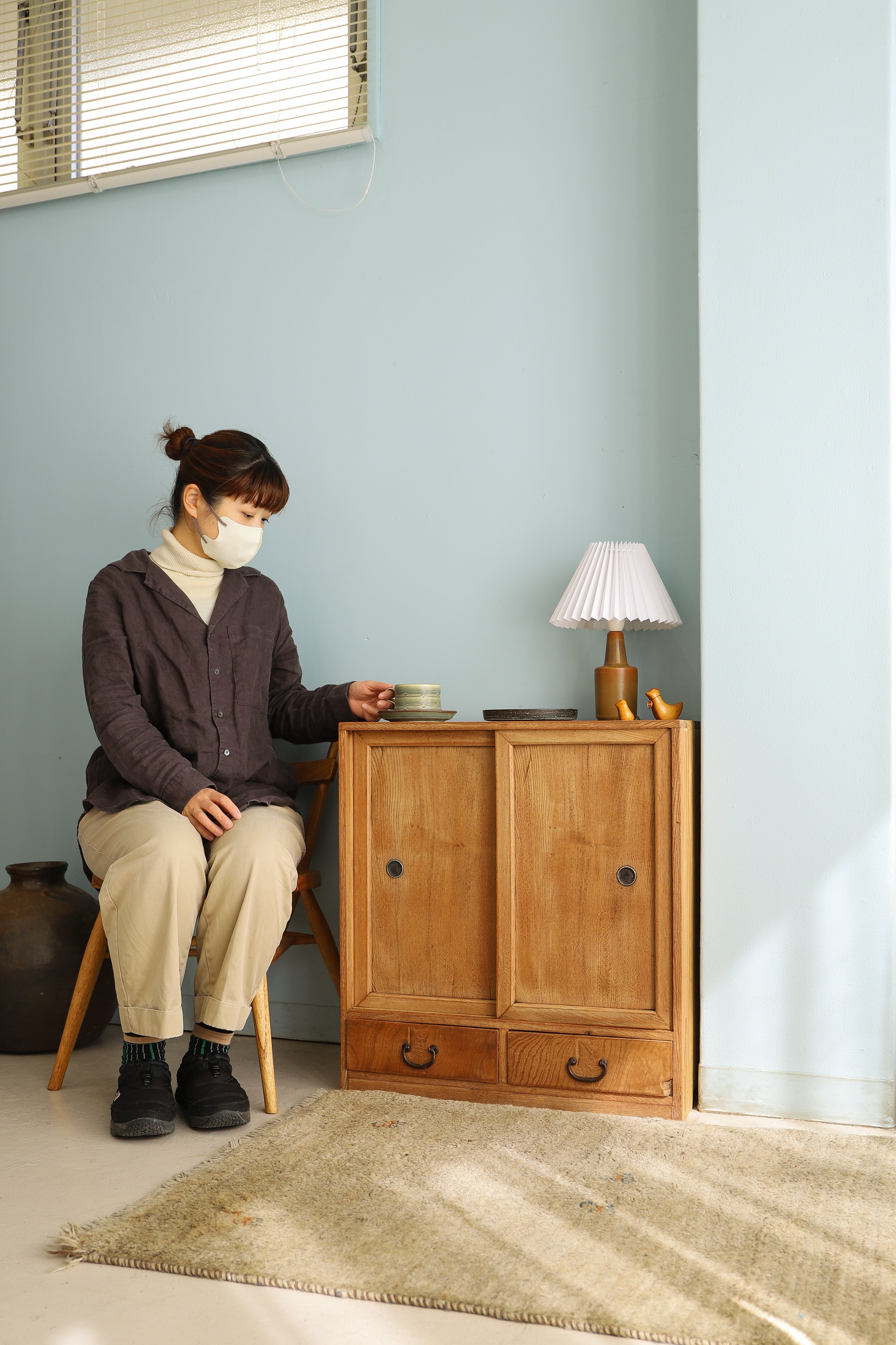 Japanese Vintage Wooden Tea Cabinet/ジャパンヴィンテージ 茶箪笥 キャビネット レトロモダン