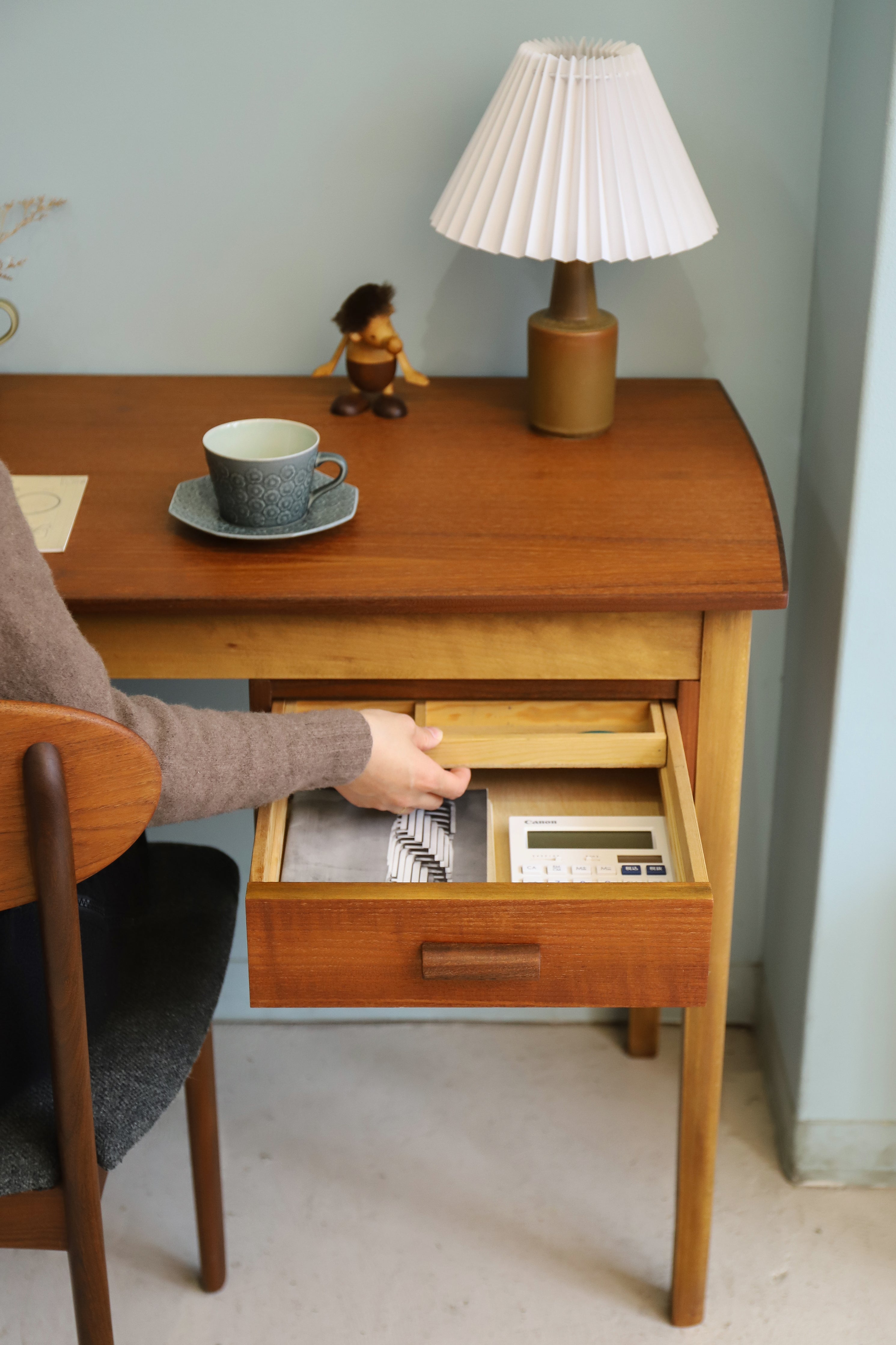 Single Pedestal Desk Danish Vintage/デンマークヴィンテージ デスク 片袖 机 北欧家具