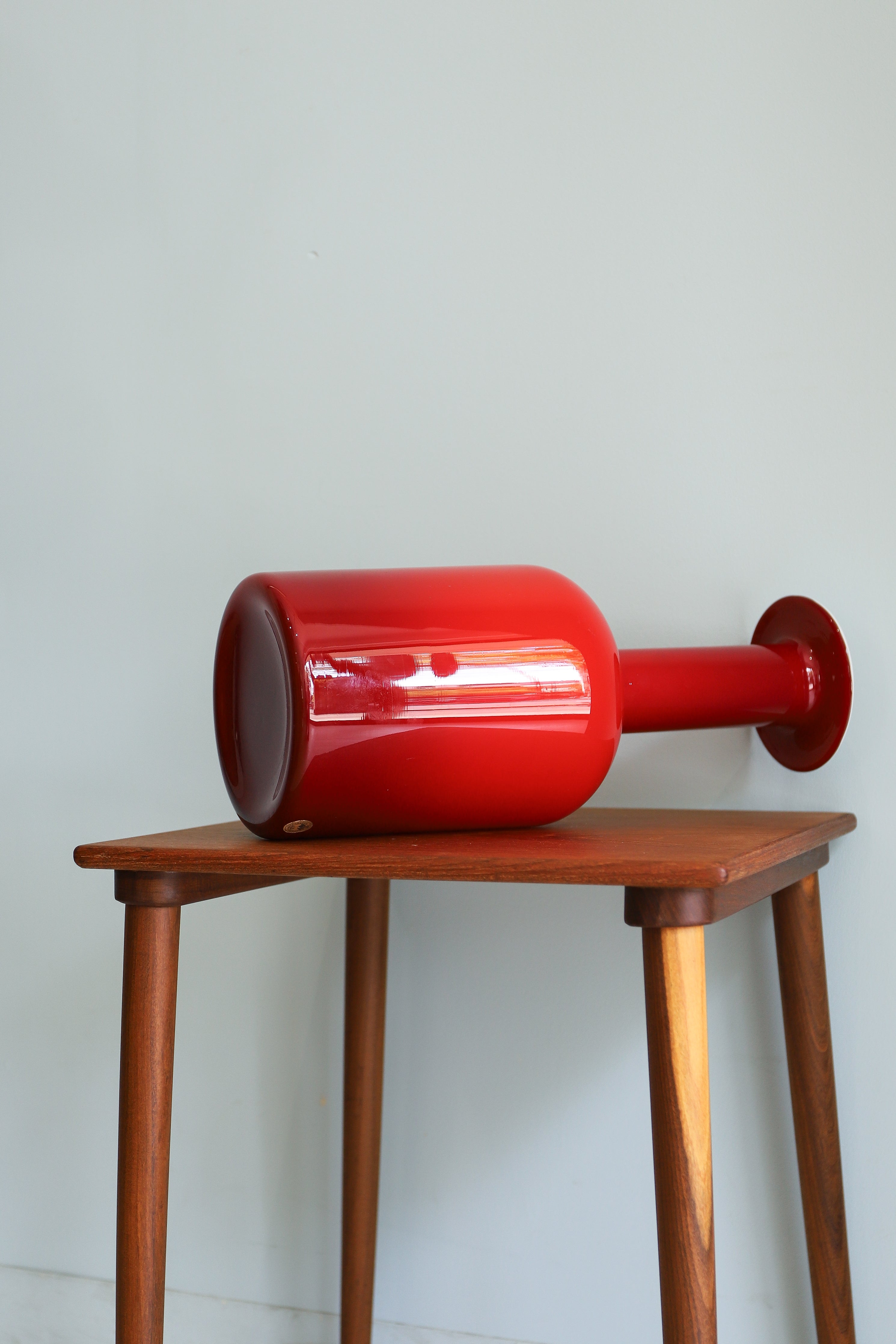 Holmegaard Gul Vase Red Danish Vintage/ホルムガード ガルベース ガラス 花瓶 デンマーク 北欧ヴィンテージ