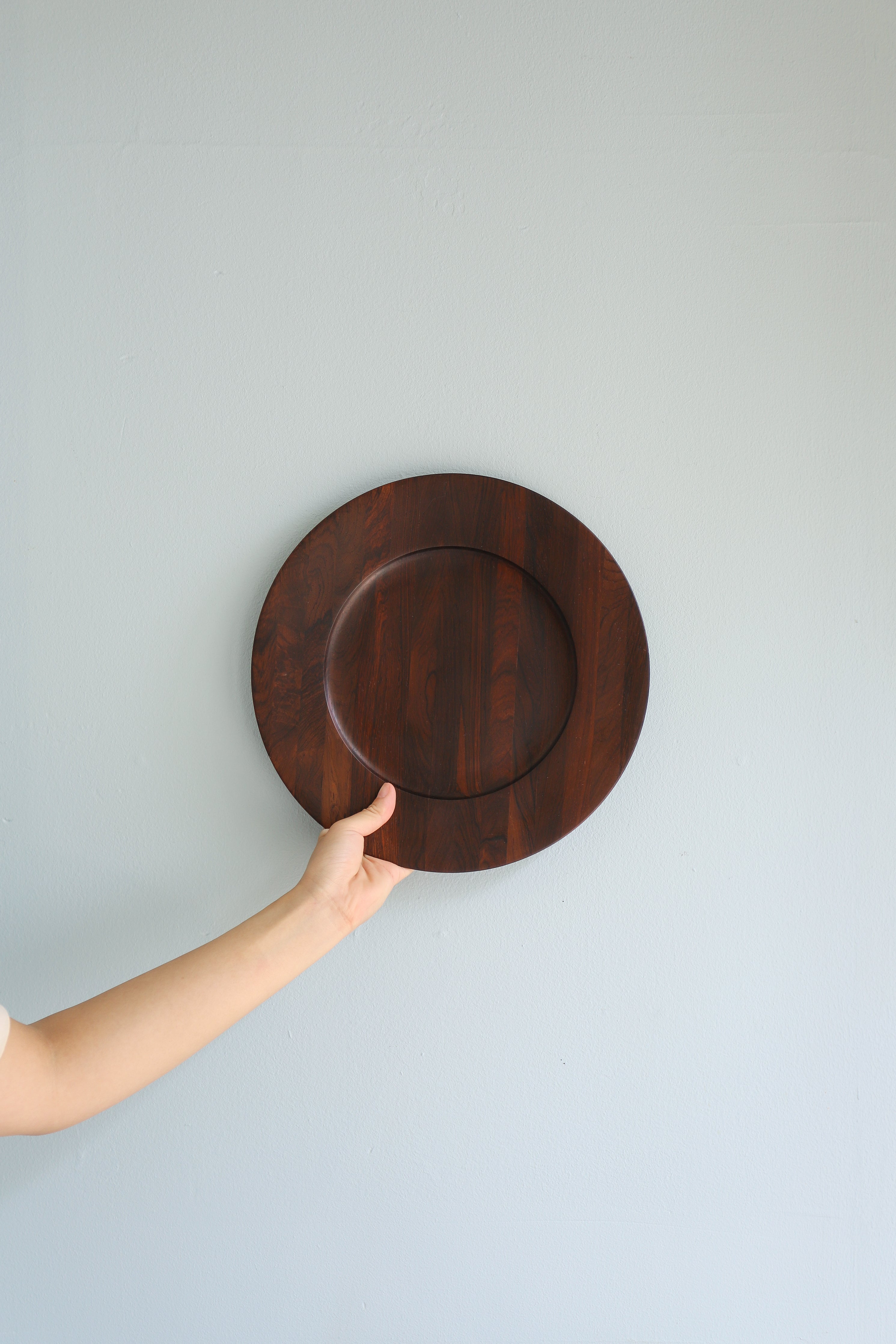 Danish Vintage Wooden Plate Round Tray/デンマークヴィンテージ 木製プレート トレイ チーク材 ローズウッド材 北欧雑貨
