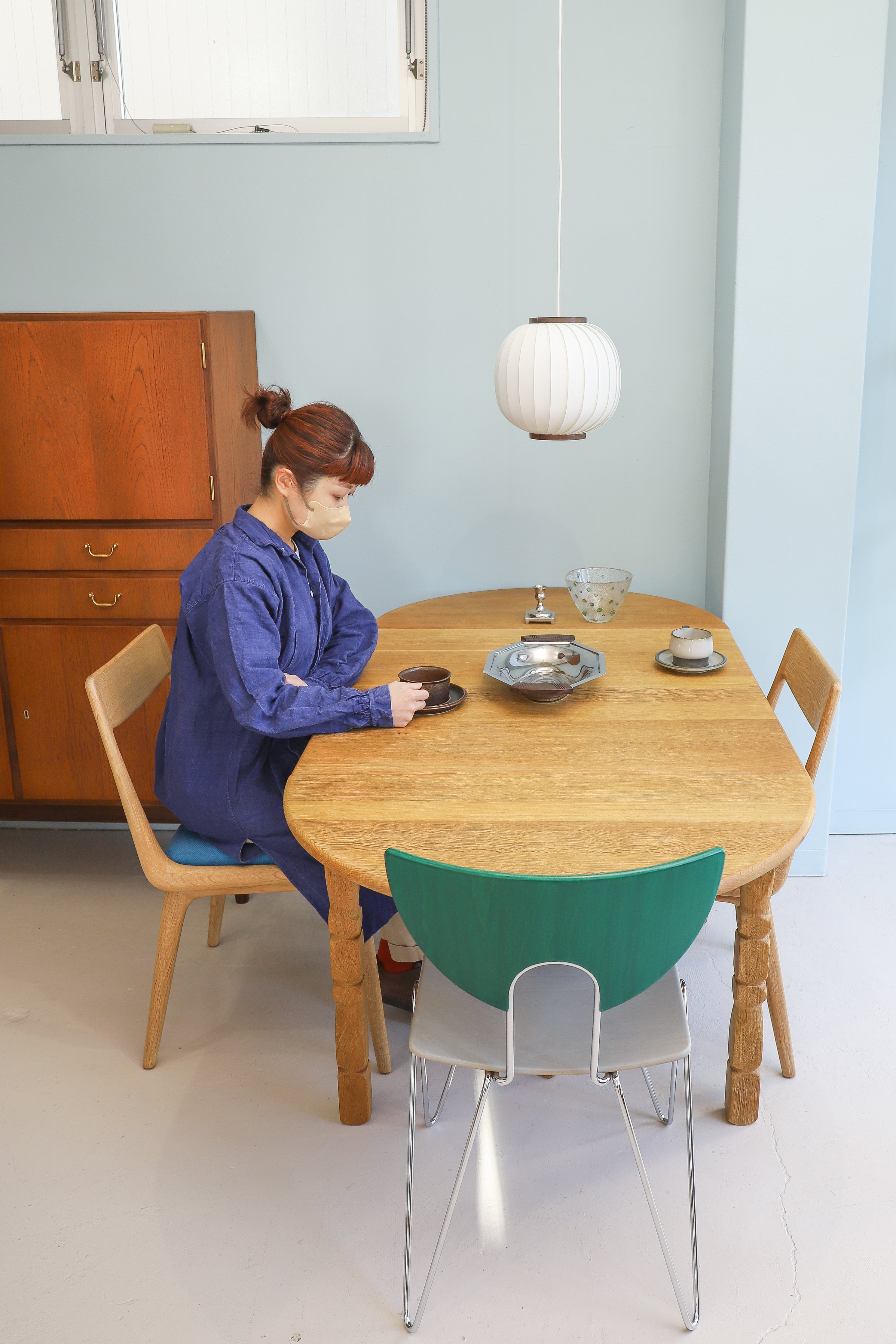 Danish Vintage Oakwood Drop Leaf Dining Table/デンマークヴィンテージ ドロップリーフ エクステンションダイニングテーブル オーク材