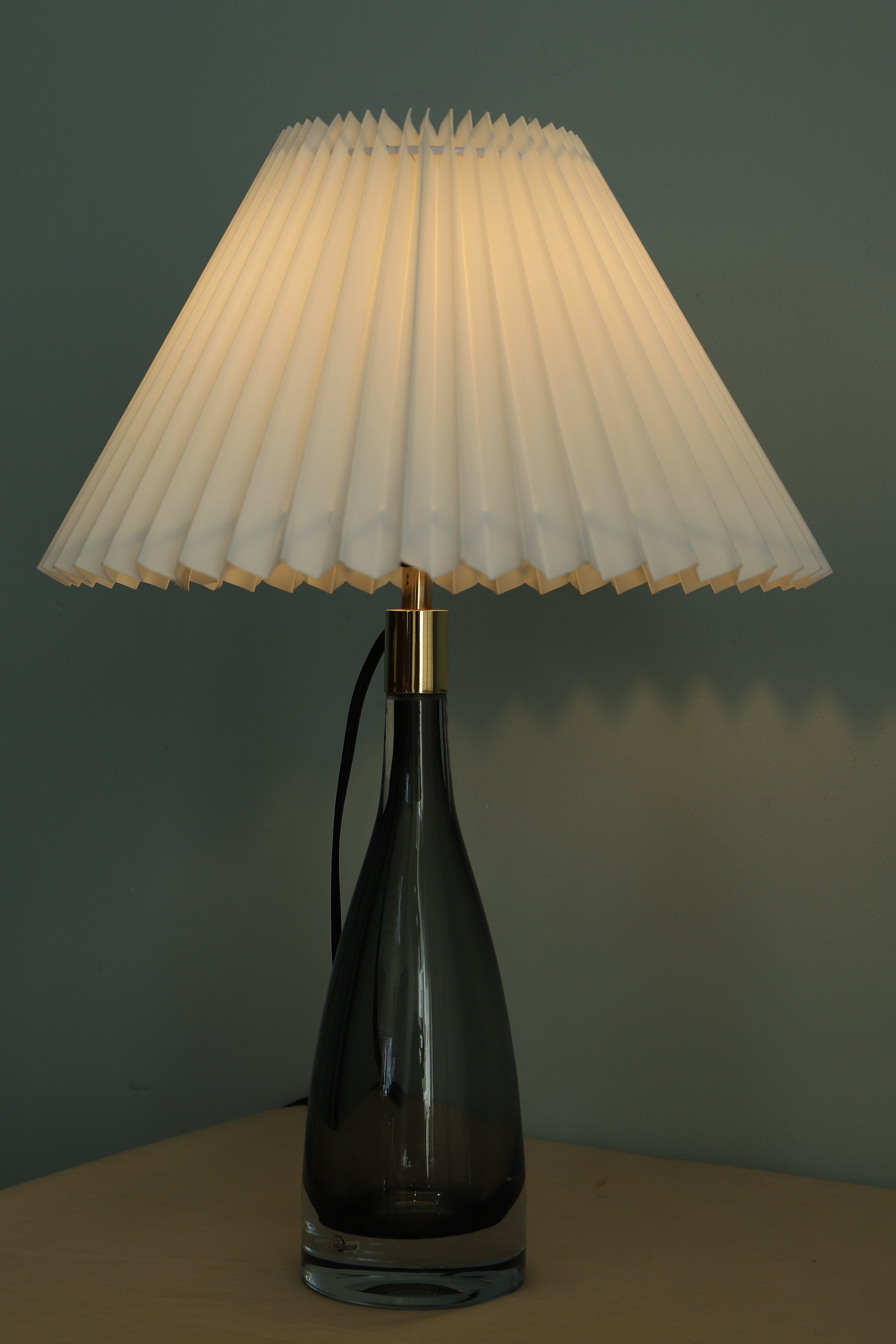 Swedish Vintage Strömbergshyttan Table Lamp Glass Vase/スウェーデンヴィンテージ ストロムベルグ テーブルランプ ガラスベース 間接照明 北欧インテリア