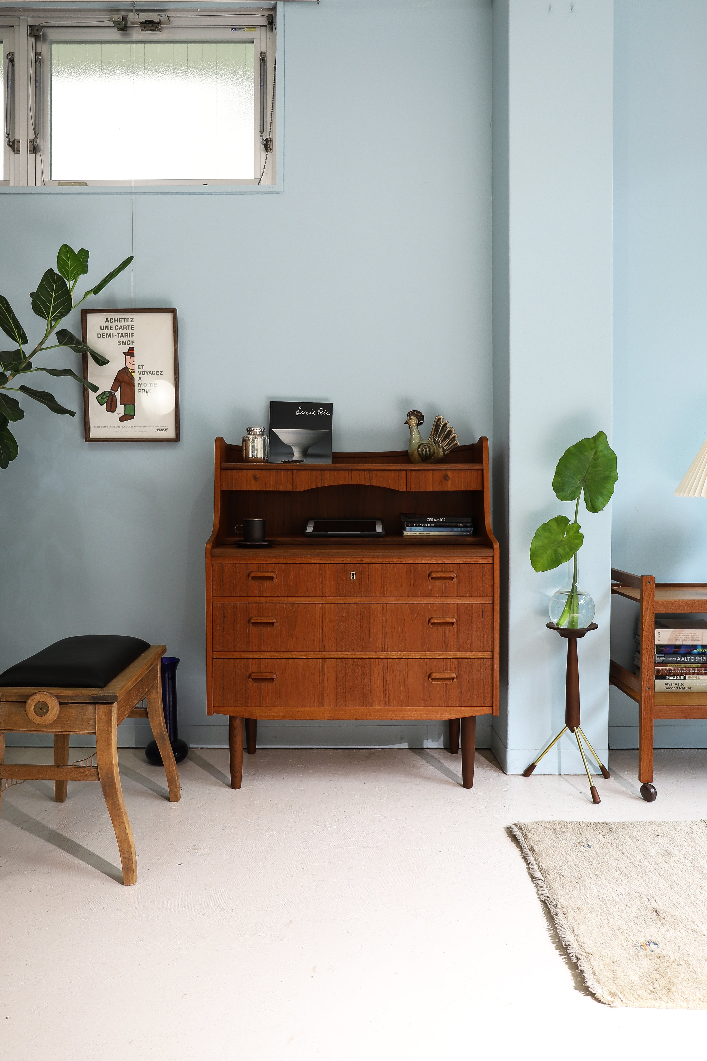 Danish Vintage Teak Writing Bureau Dresser/デンマークヴィンテージ ライティングビューロー ドレッサー 北欧家具