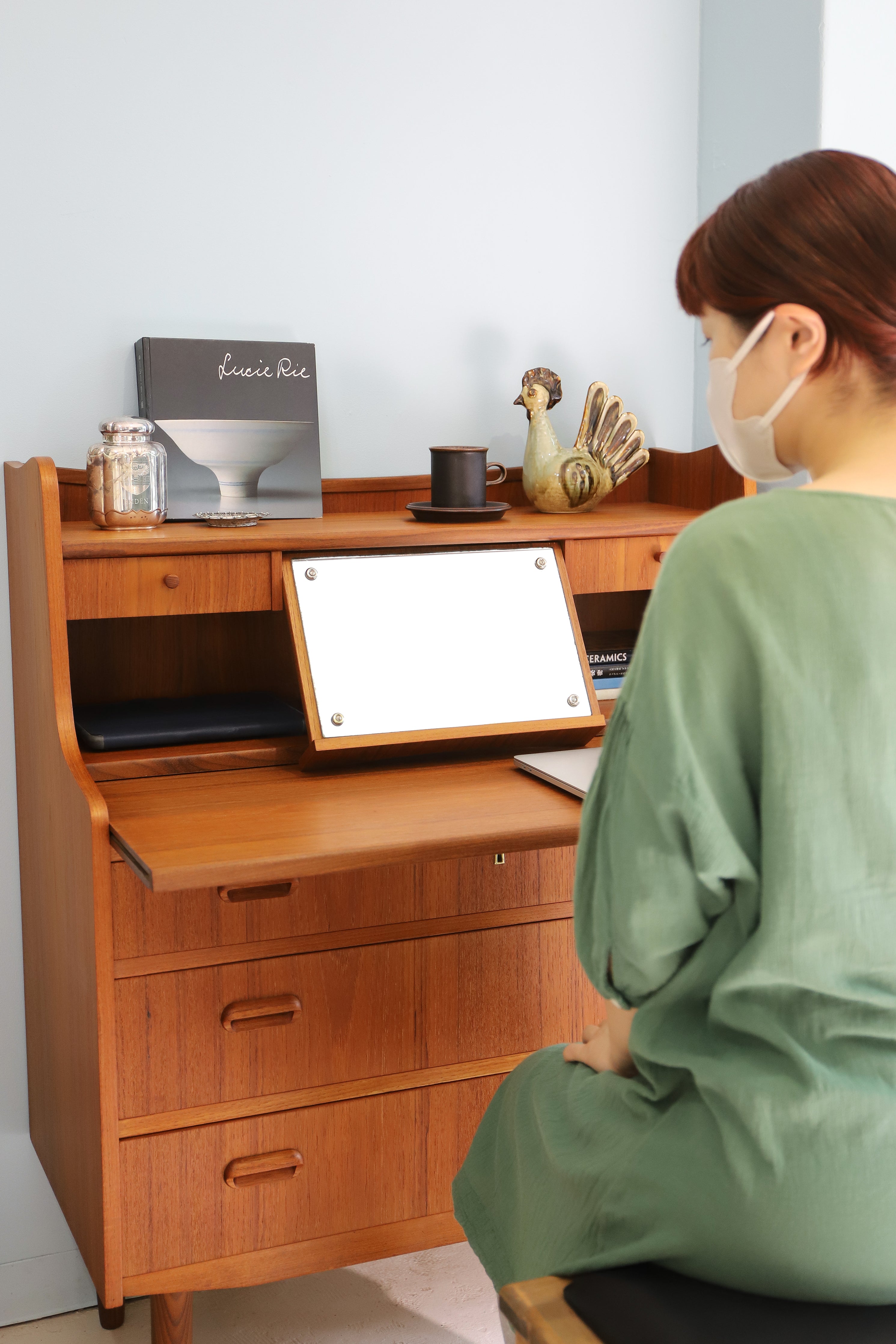 Danish Vintage Teak Writing Bureau Dresser/デンマークヴィンテージ ライティングビューロー ドレッサー 北欧家具