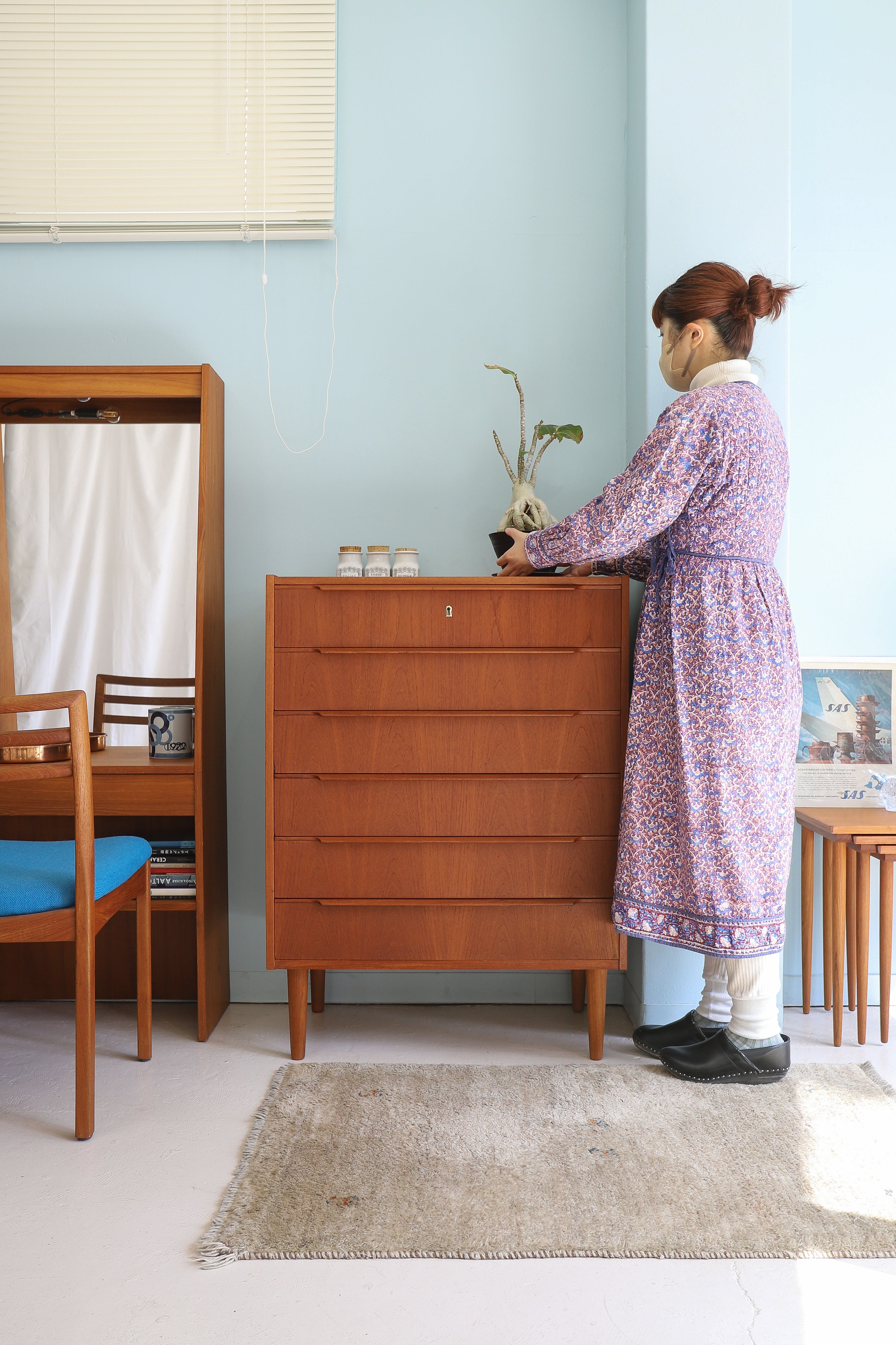 Vintage Teakwood 6drawer Chest Danish/デンマークヴィンテージ チェスト 6段 チーク材 引き出し 北欧家具