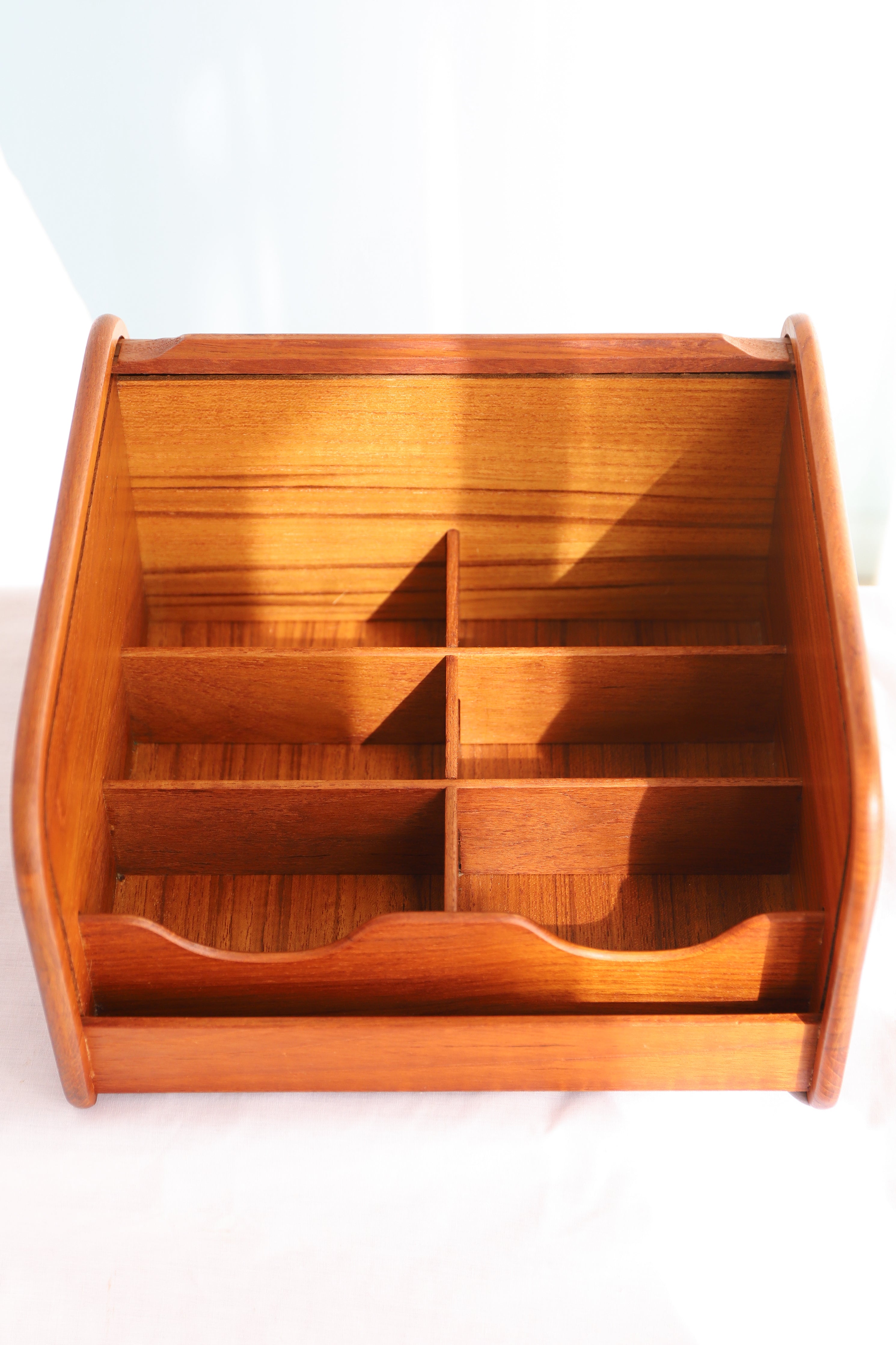 Vintage Roll Top Teakwood  CD Case/ヴィンテージ ロールトップCDケース 小物入れ チーク材 北欧スタイル