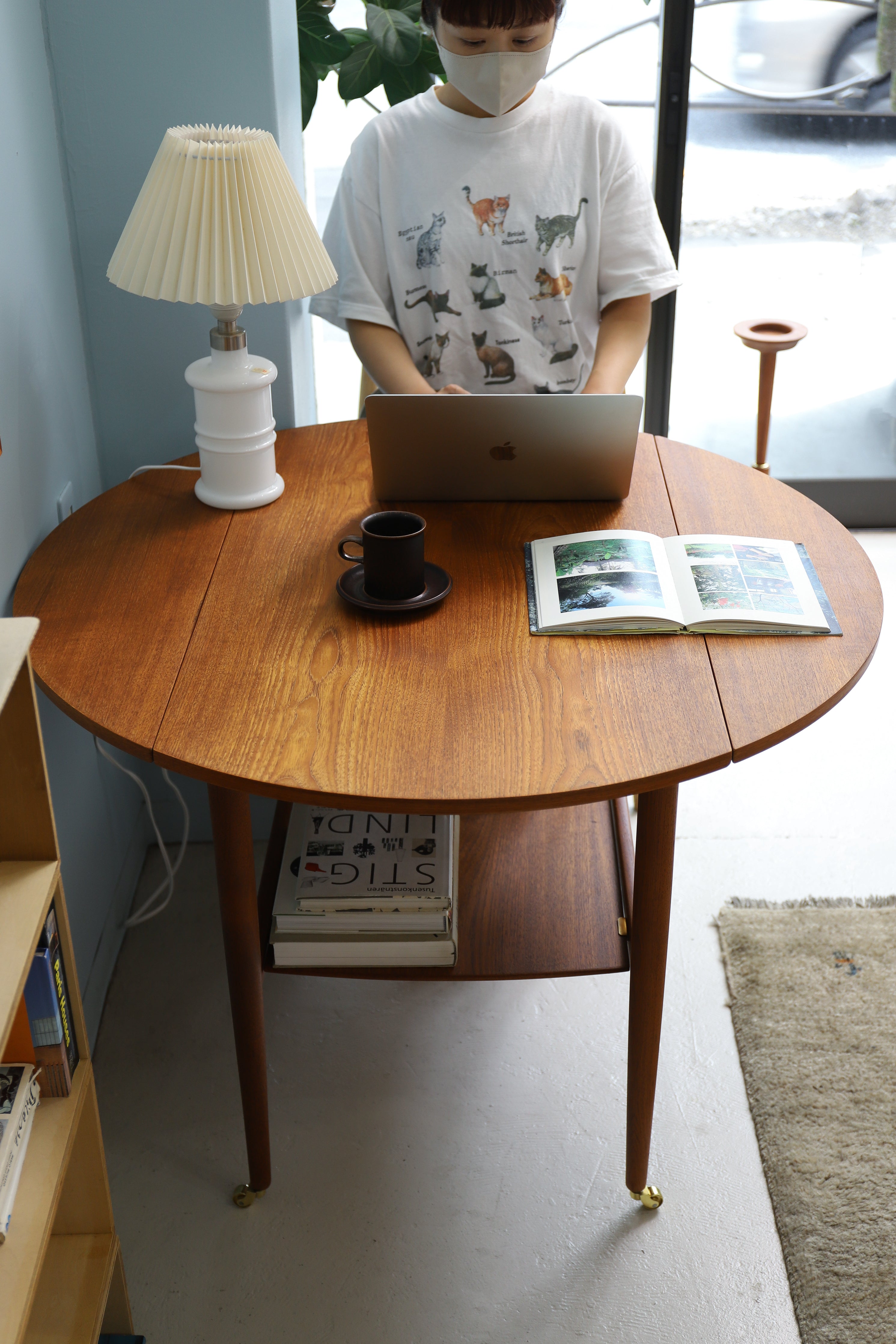 Danish Vintage Kristensen&Thomassen Drop Leaf Coffee Table/デンマークヴィンテージ コーヒーテーブル ドロップリーフ ラウンドテーブル 北欧家具