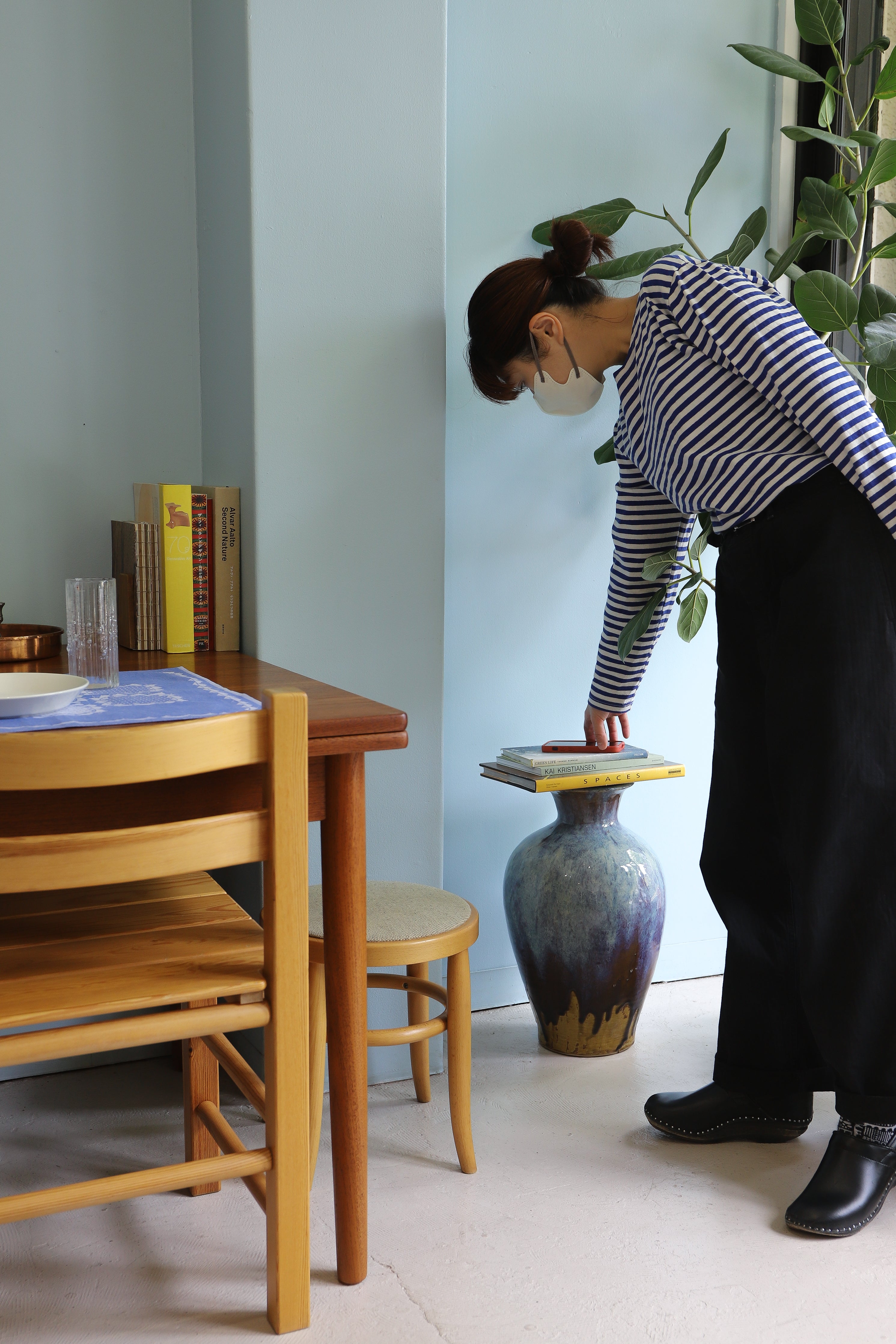 Japanese Ceramic Large Vase/大きな花瓶 フラワーベース 焼き物 陶芸 インテリア