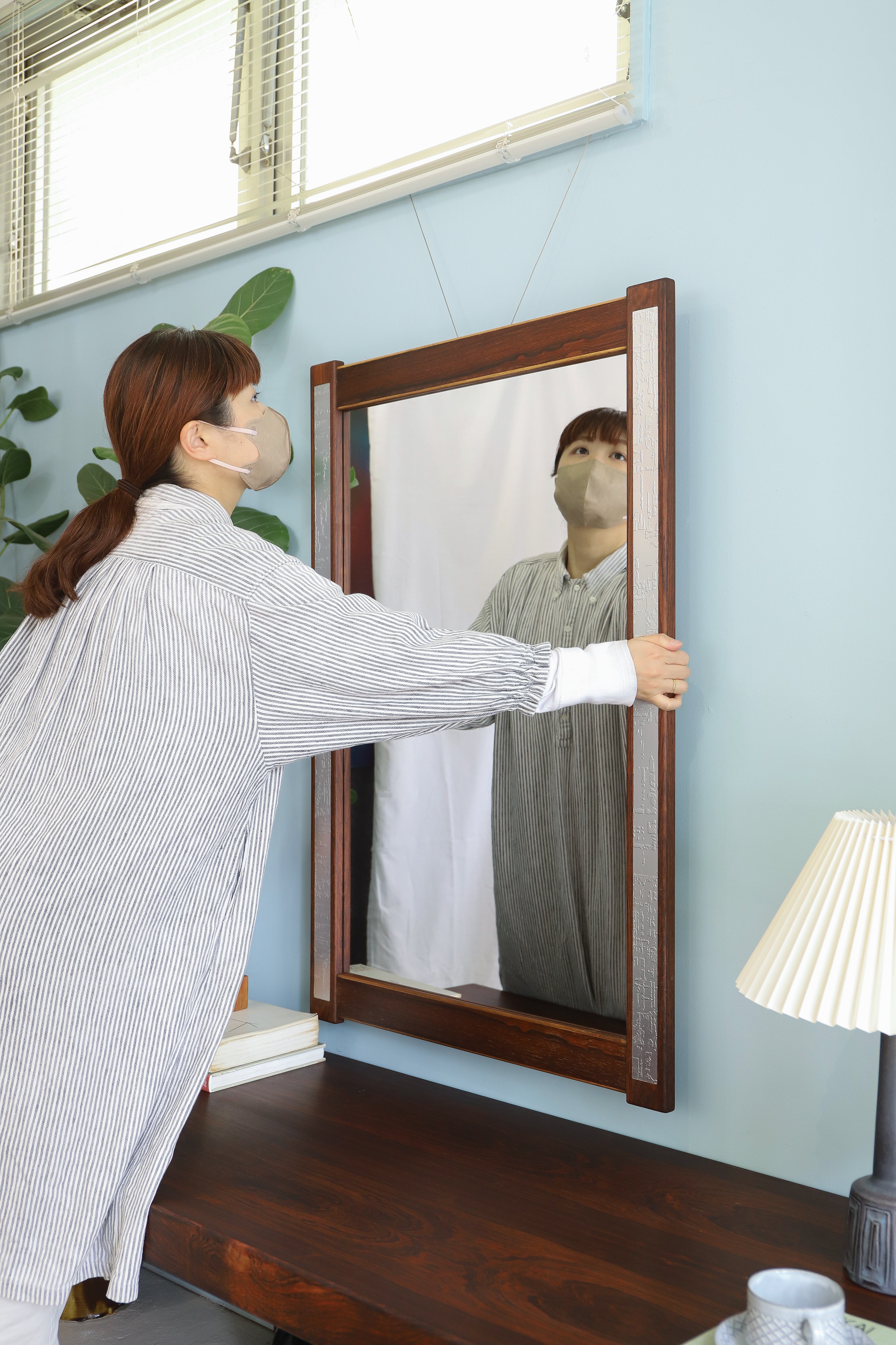 Danish Vintage J.Hølmer-Hansen Rosewood Wall Mirror/デンマークヴィンテージ ウォールミラー 壁掛け鏡 ローズウッド材 北欧インテリア