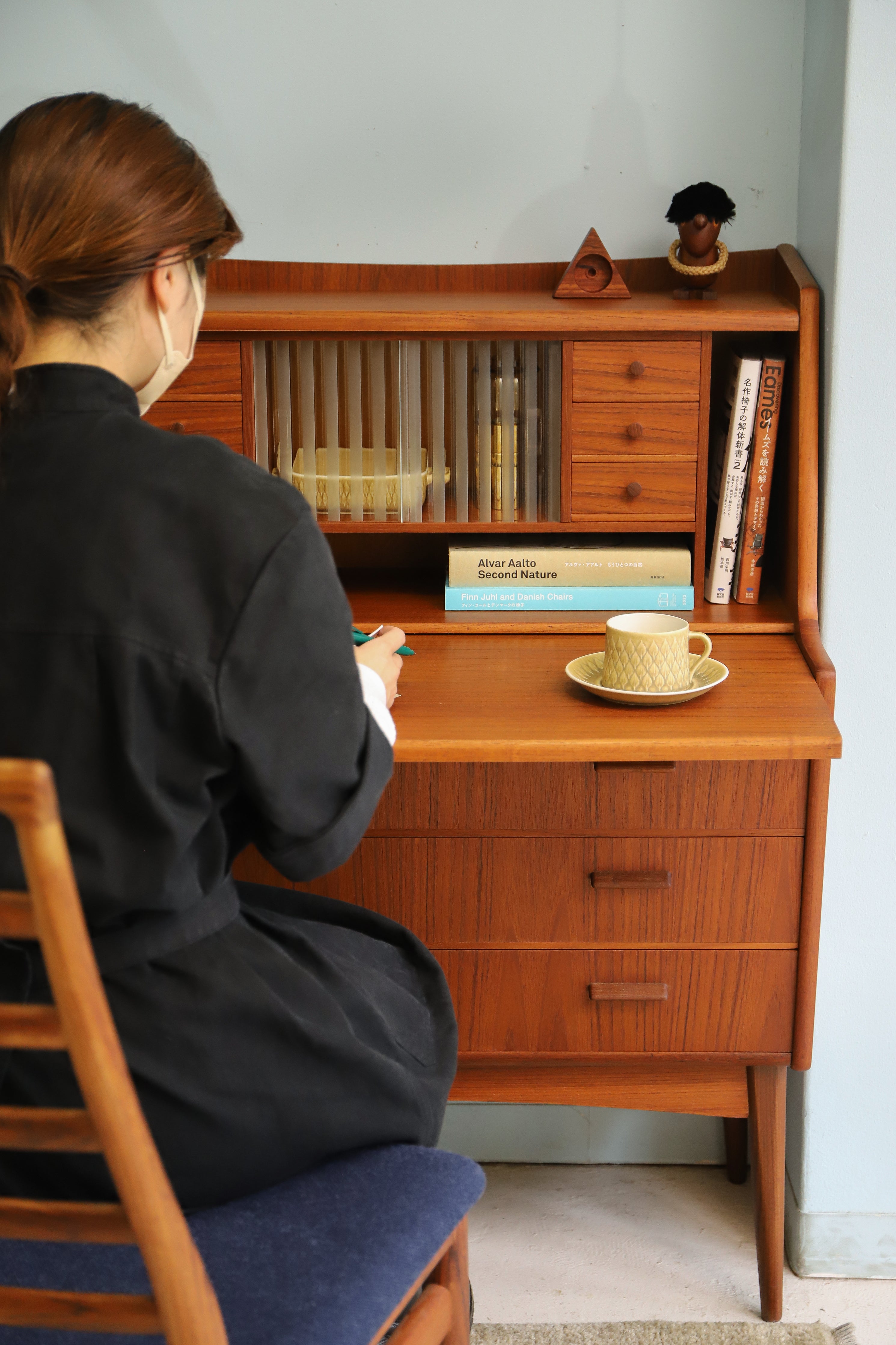 Danish Vintage Secretary Desk Writing Bureau/デンマークヴィンテージ ライティングビューロー デスク チェスト 北欧家具