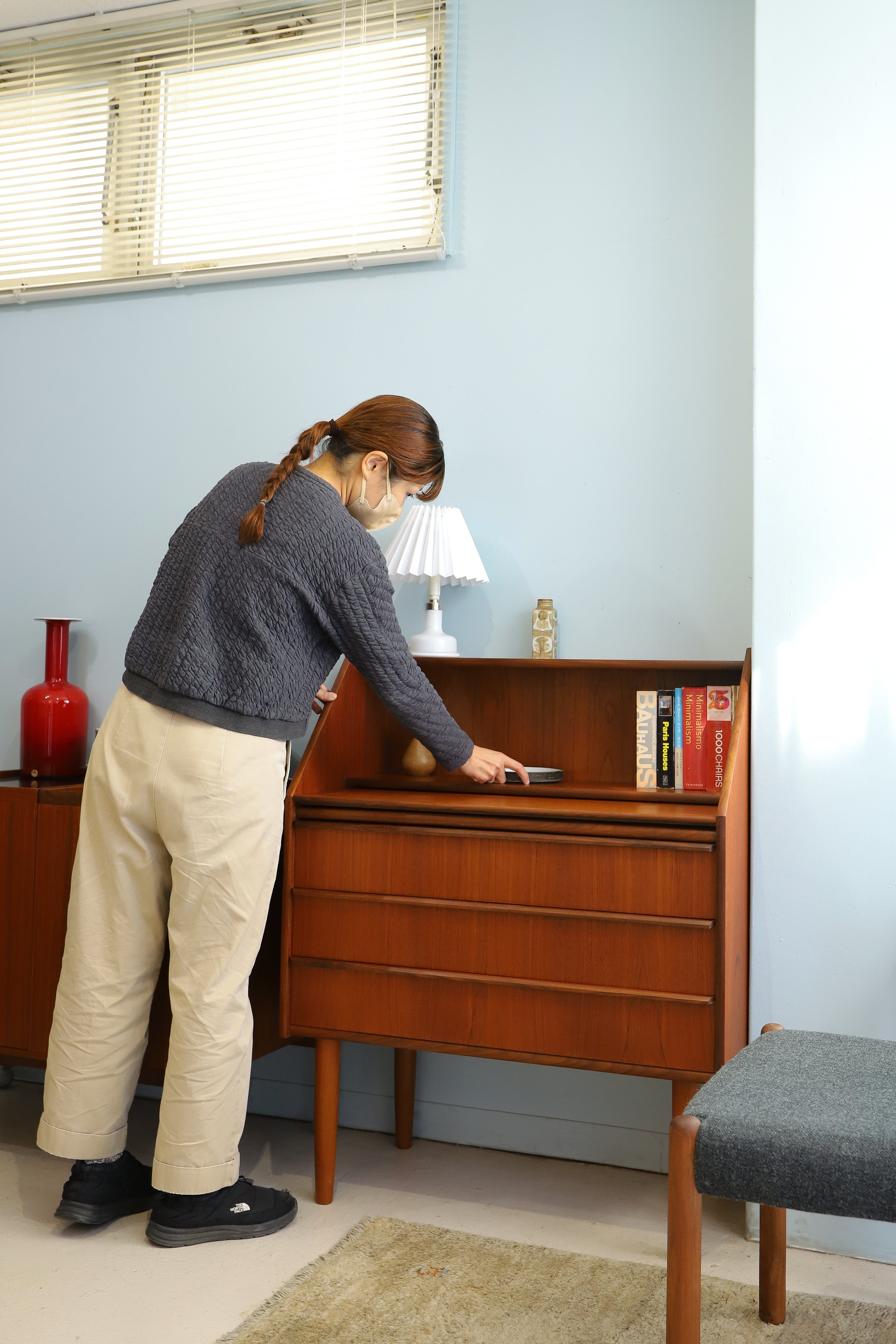 Danish Vintage Writing Bureau Hanbjerg Møbelfabrik/デンマークヴィンテージ ライティングビューロー デスク チーク材 北欧家具