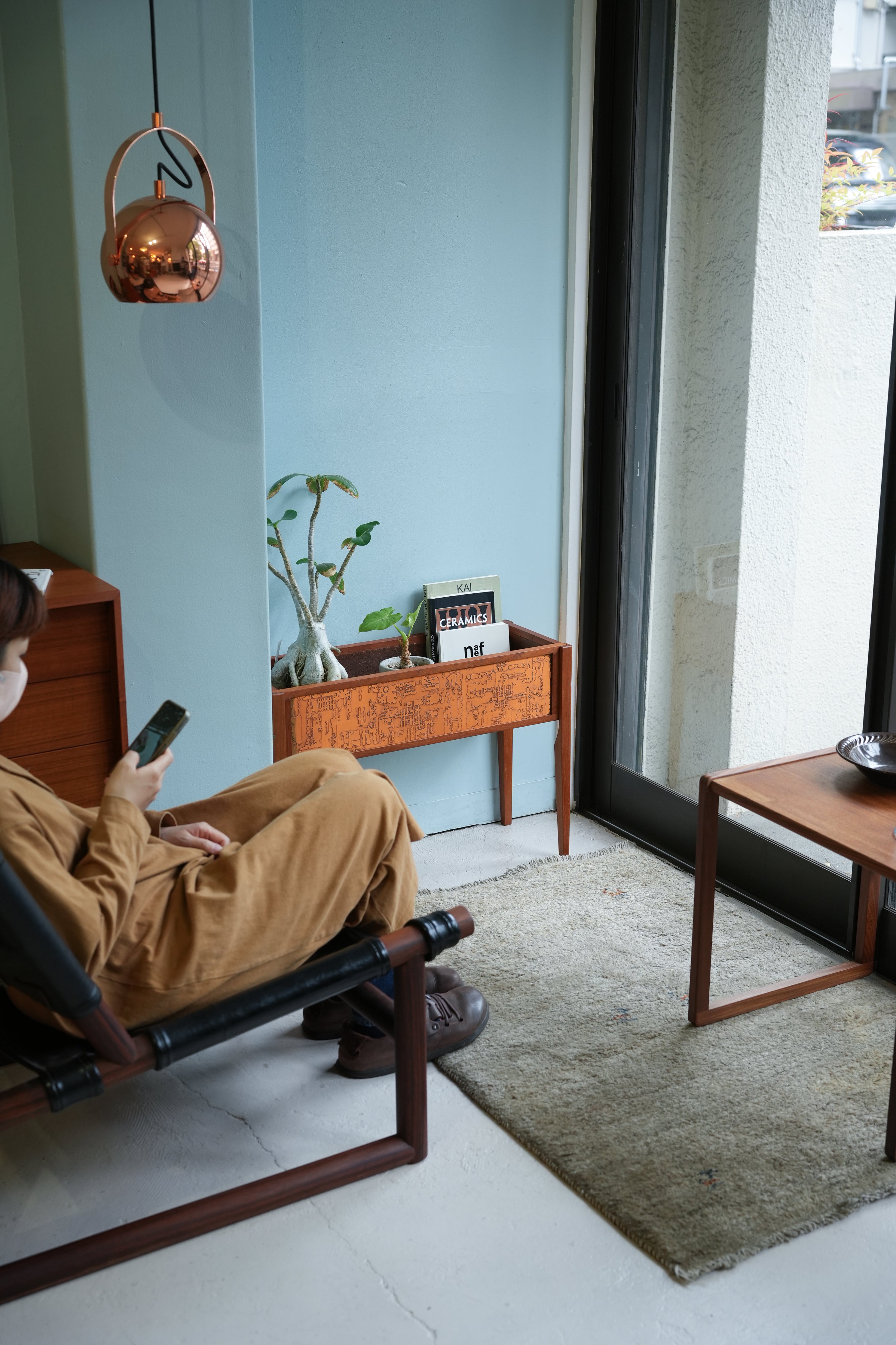 Danish Teak Planter with Copper Relief/デンマークヴィンテージ プランター チーク材 北欧インテリア