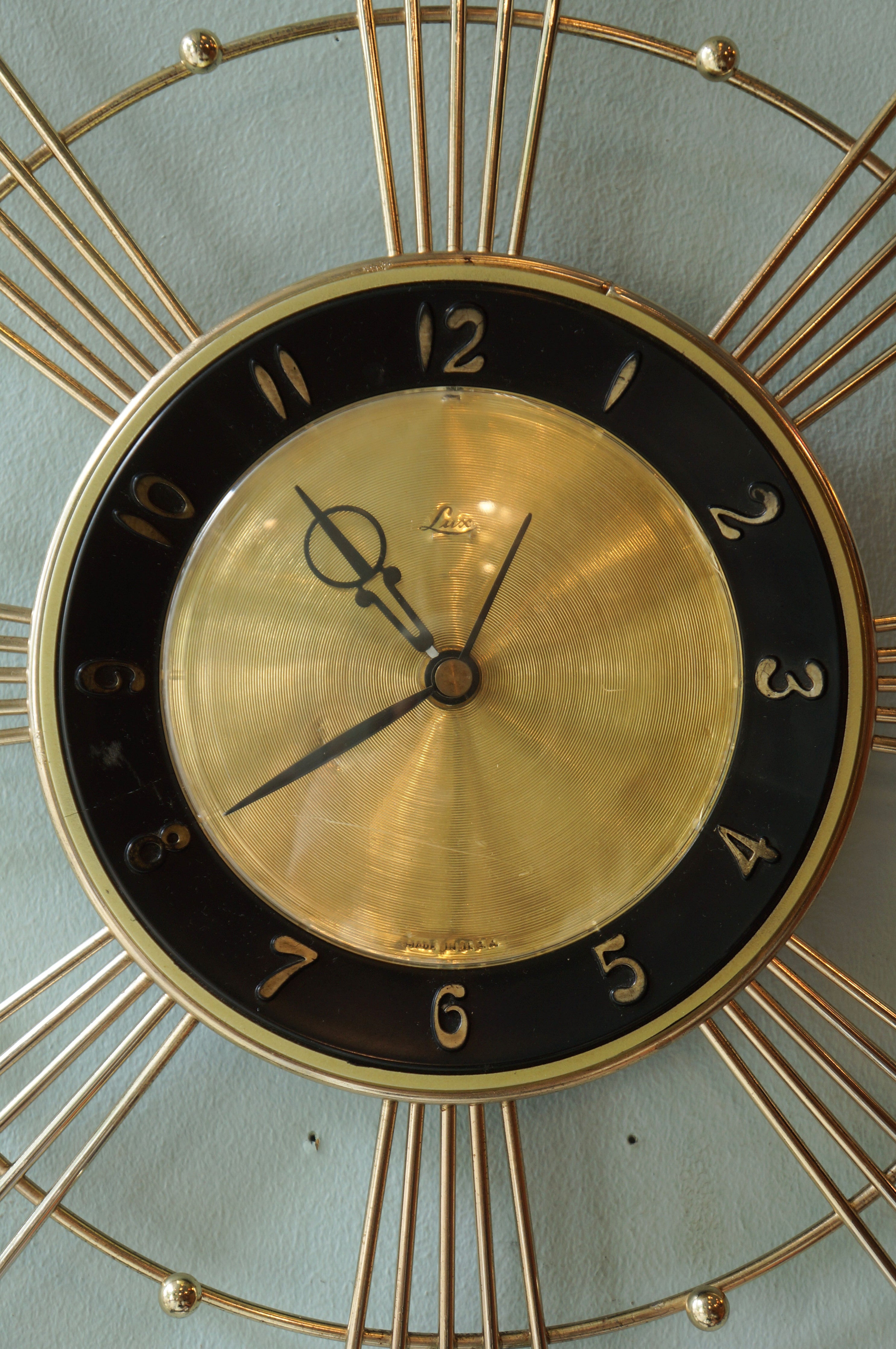 アメリカヴィンテージ サンバースト ウォールクロック 壁掛け時計/US Vintage Lux Sunburst Wall Clock –  FURUICHI/古一