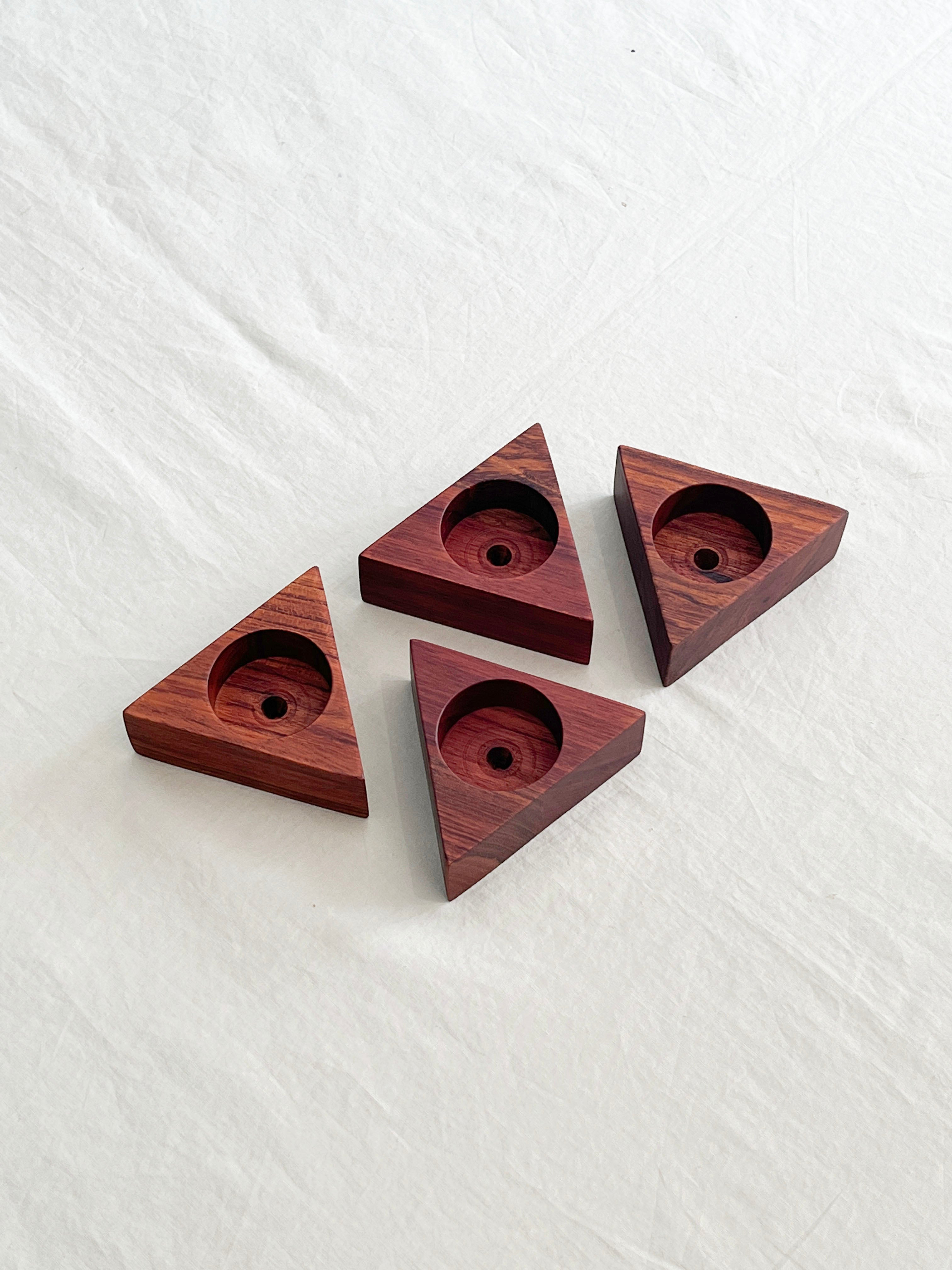 Teakwood Triangle Candle Holder Danish Vintage/デンマークヴィンテージ キャンドルホルダー チーク材 北欧インテリア