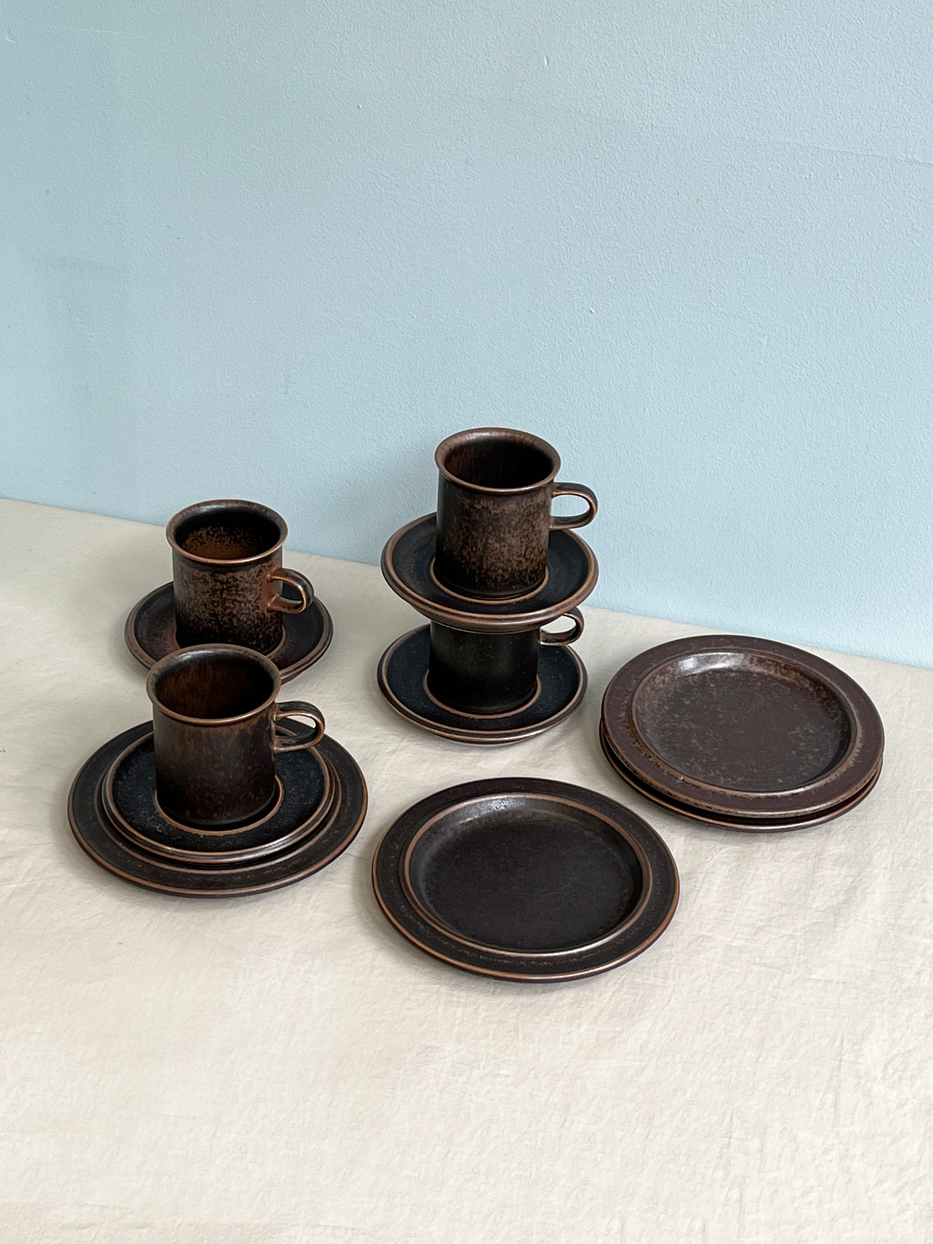 Vintage ARABIA Ruska Coffee Cup and Saucer Plate/アラビア ルスカ コーヒーカップ&ソーサー プレート 北欧ヴィンテージ食器