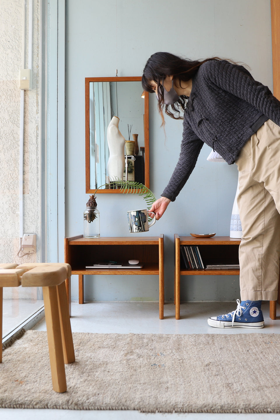 デンマーク チーク材 スツール 北欧家具 北欧ビンテージ