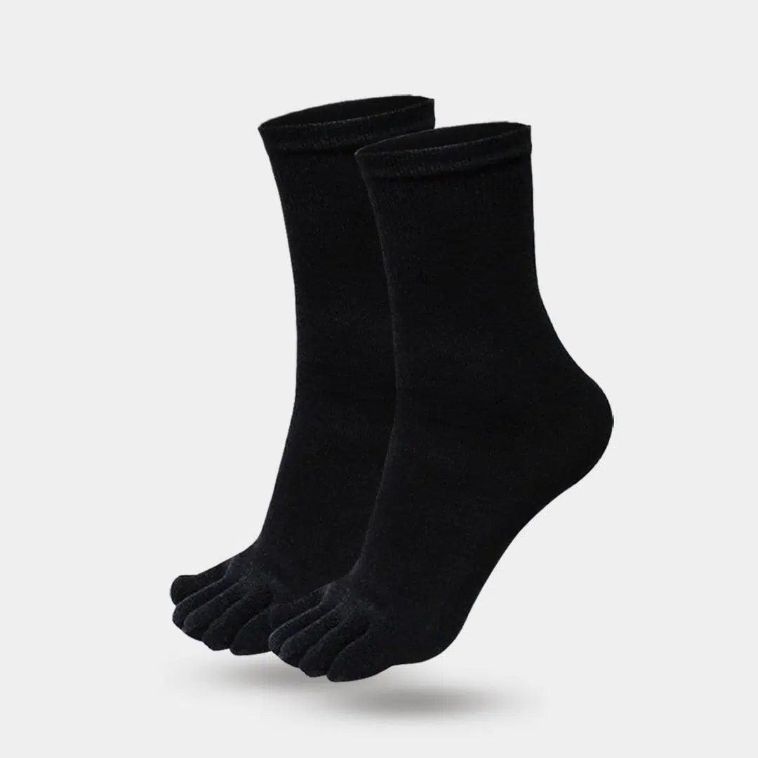 Women's Cotton Quarter Black Toe Socks