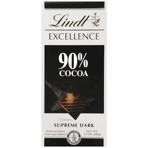 Lindt Excellence Dark Chocolate, Supreme Dark, 90% Cocoa - 3.5 oz