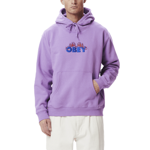 Obey flames hoodie Orchid